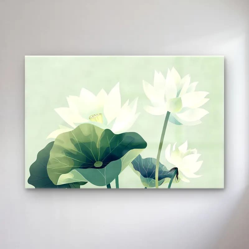 Botanik İllüstrasyon Lotus Çiçekleri – Turkuaz Tonlar cam tablo — Botanik İllüstrasyon Lotus Çiçekleri – Turkuaz Tonlar — botanik i̇llüstrasyon lotus çiçekleri