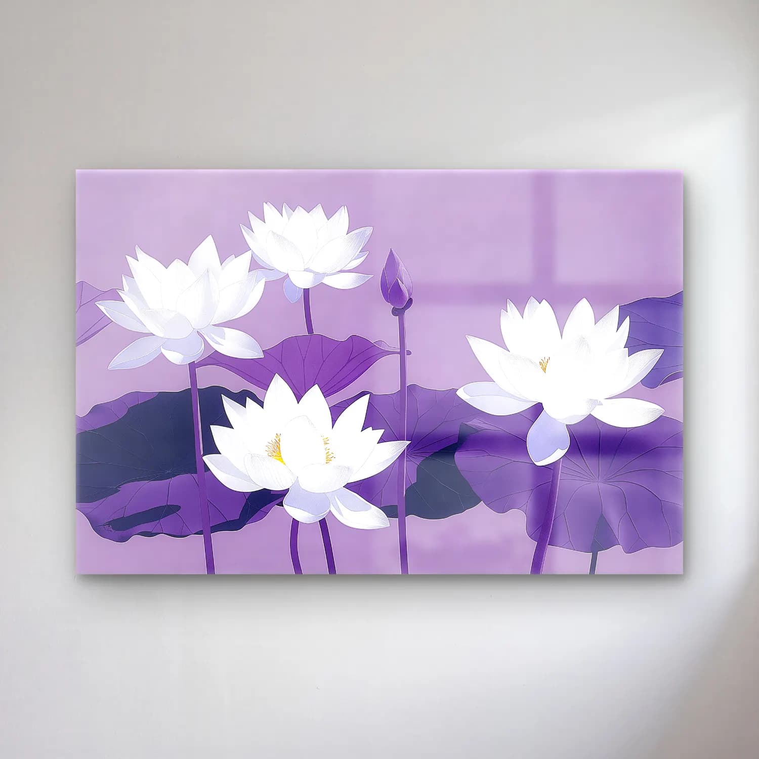 Botanik İllüstrasyon Lotus Çiçekleri – Mor Tonlar cam tablo — Botanik İllüstrasyon Lotus Çiçekleri – Mor Tonlar — botanik i̇llüstrasyon lotus çiçekleri