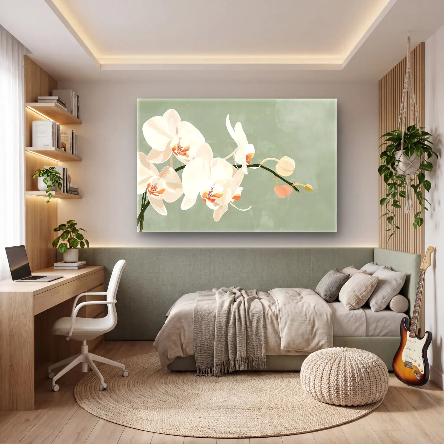 Pastel Orkideler No. 5 cam tablo — genç odasında