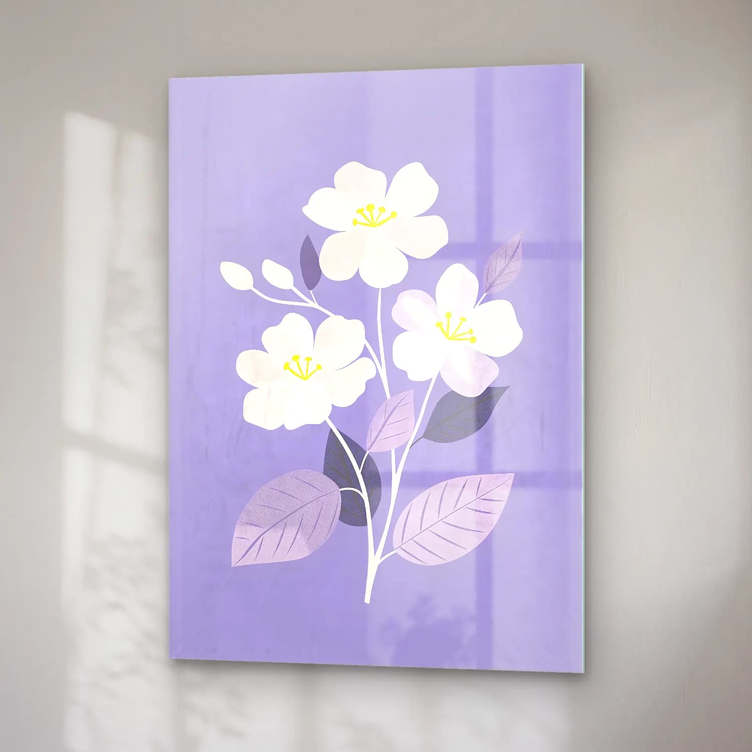 Pastel Manolya No. 4 cam tablo — sağ açıdan görünüm