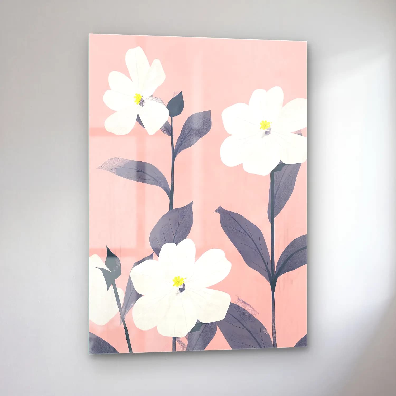 Pastel Manolya – Pembe Tonlar cam tablo — sol açıdan görünüm