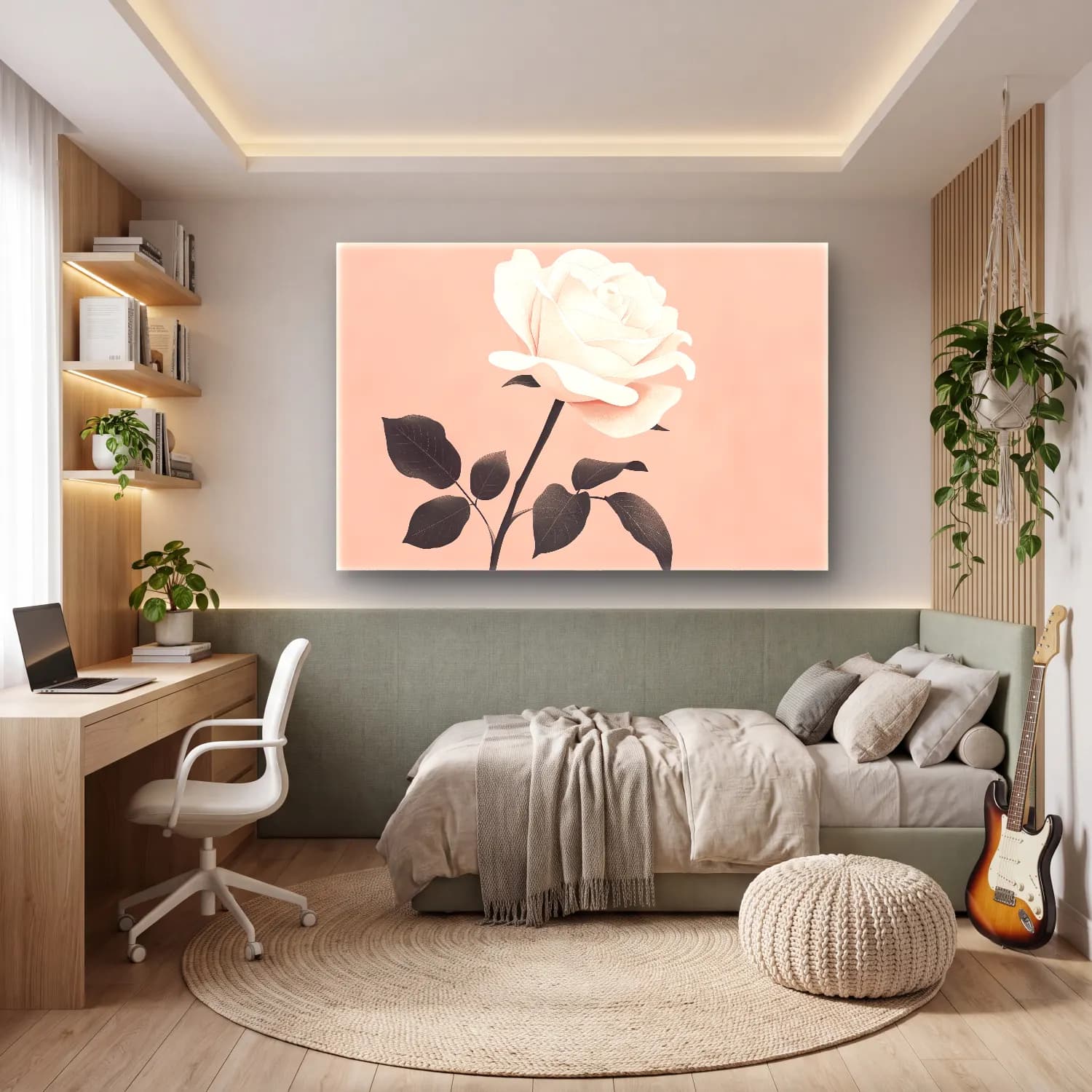 Pastel Güller – Pembe Tonlar cam tablo — genç odasında