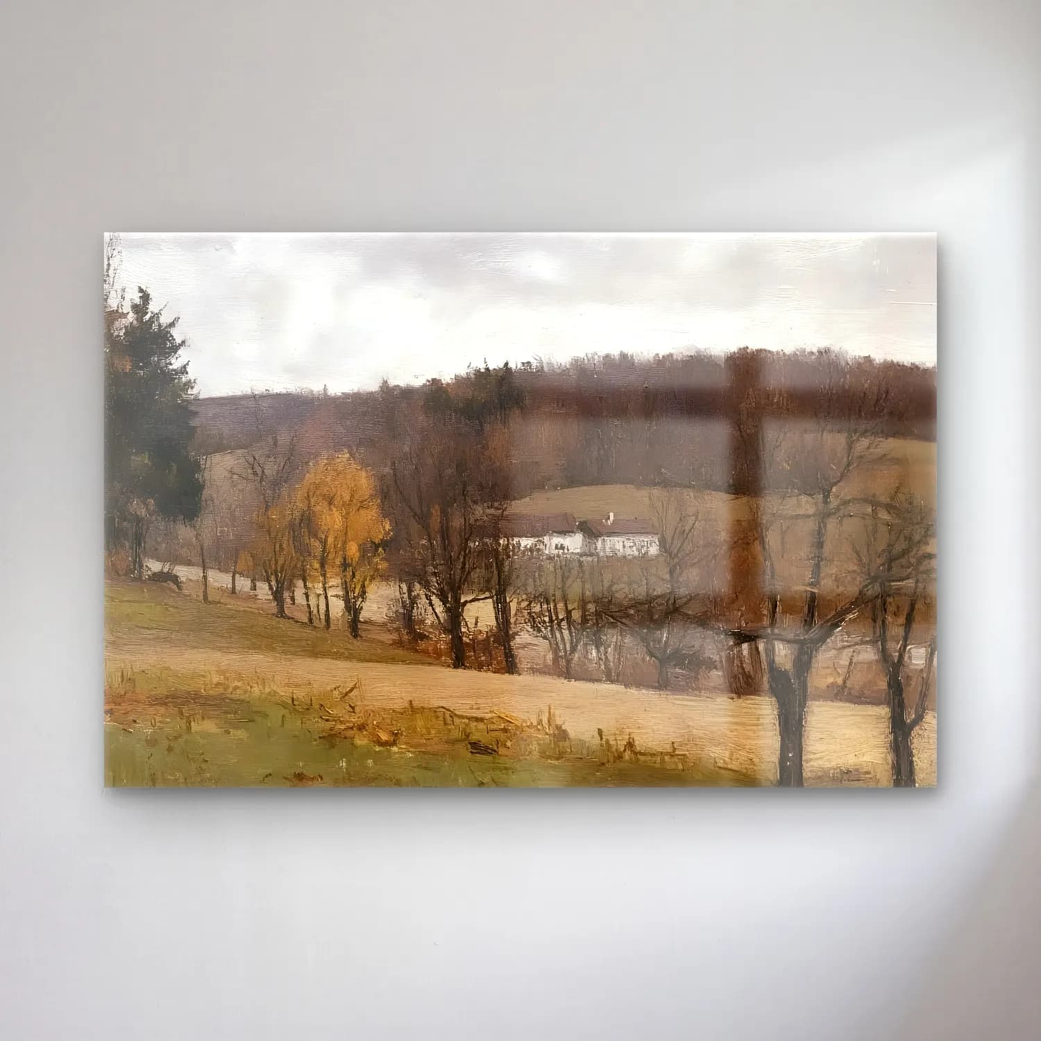 Yağlı Boya Kır Evi No. 7 cam tablo — Yağlı Boya Kır Evi No. 7 — yağlı boya kır evi