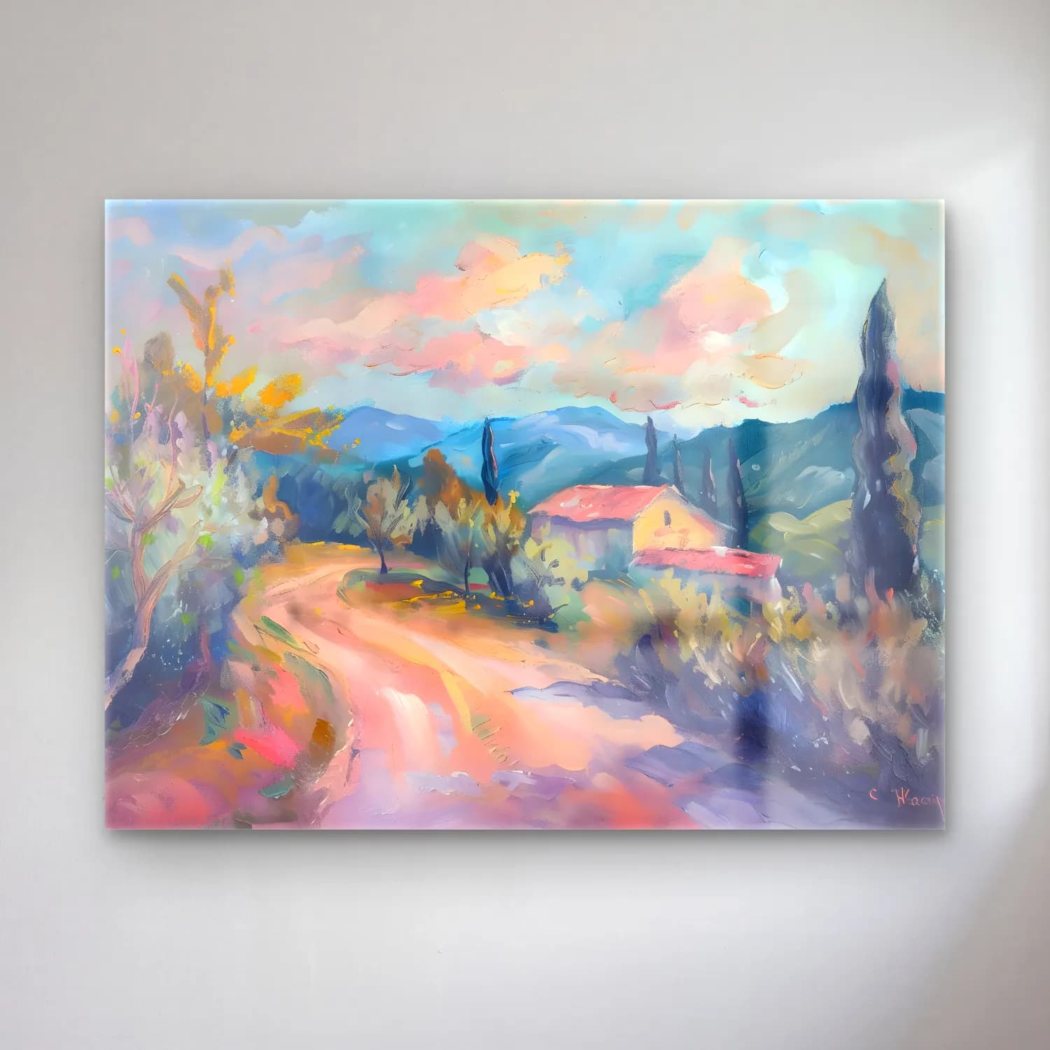 Empresyonist Kır Evi No. 5 cam tablo — Empresyonist Kır Evi No. 5 — empresyonist kır evi