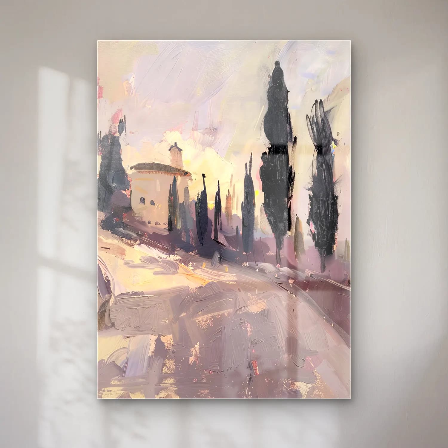 Empresyonist Soyut Manzara – Pastel Tonlar cam tablo — Empresyonist Soyut Manzara – Pastel Tonlar — empresyonist soyut manzara