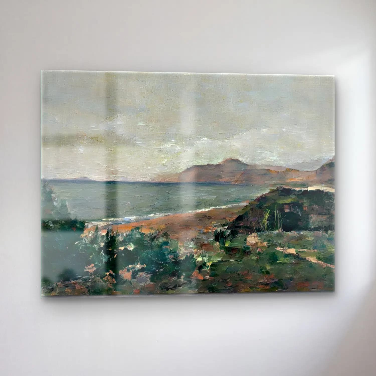 Empresyonist İtalyan Sahili No. 4 cam tablo — sol açıdan görünüm