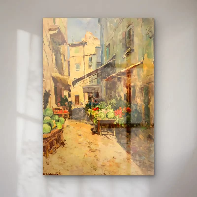 Empresyonist Çiçek Pazarı No. 4 cam tablo — Empresyonist Çiçek Pazarı No. 4 — empresyonist çiçek pazarı
