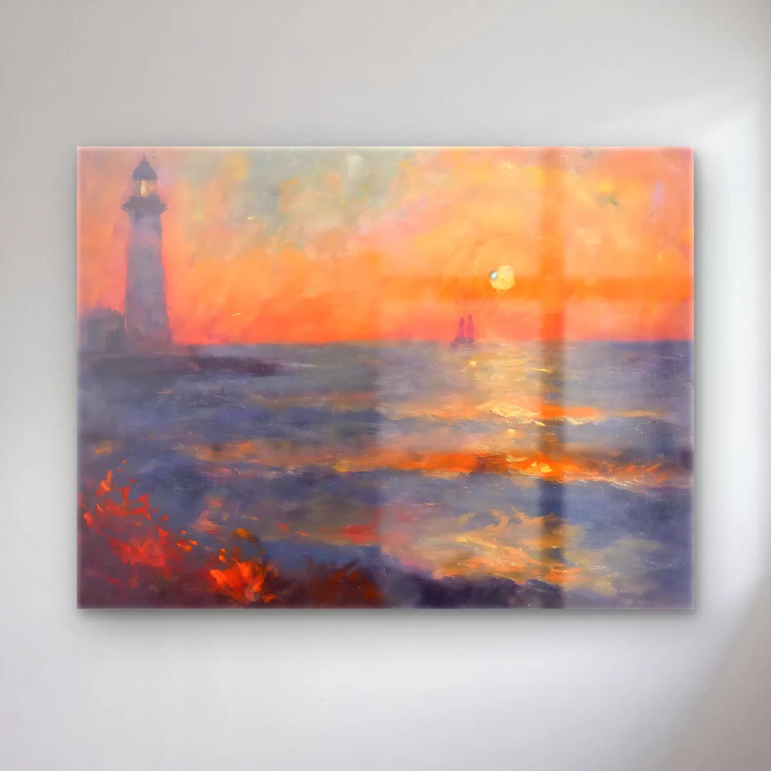Empresyonist Deniz Feneri No. 4 cam tablo — Empresyonist Deniz Feneri No. 4 — empresyonist deniz feneri