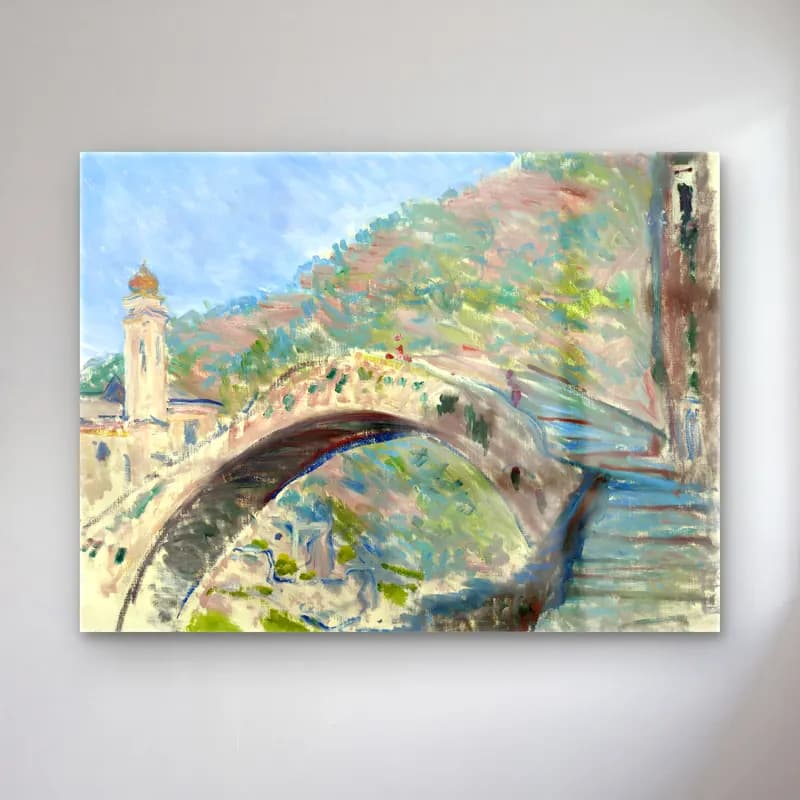 Empresyonist Köprü – Pastel Tonlar cam tablo — Empresyonist Köprü – Pastel Tonlar — empresyonist köprü