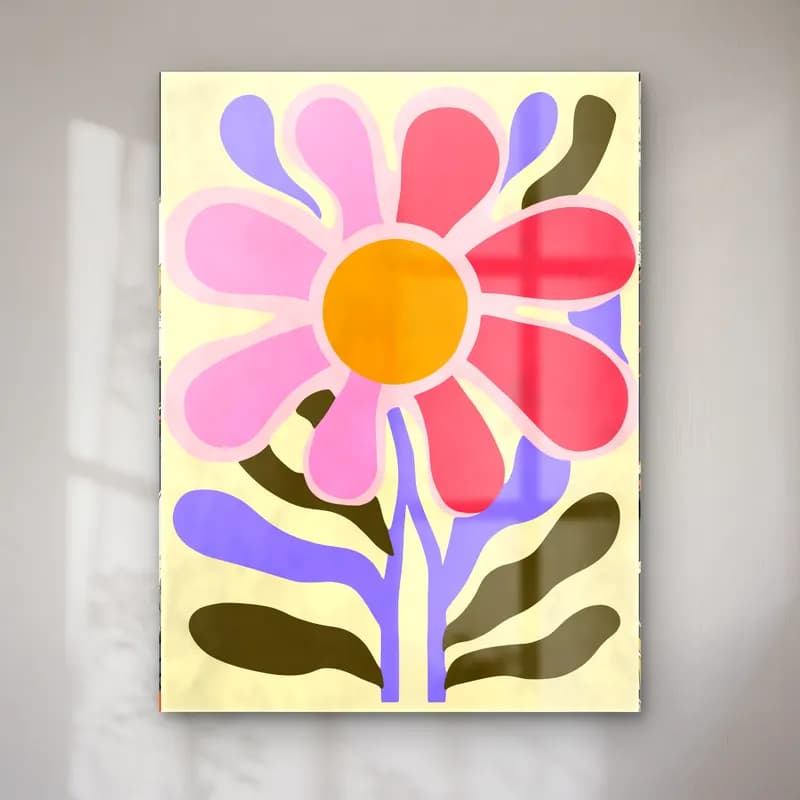 Boho Çiçek Deseni No. 51 cam tablo — Boho Çiçek Deseni No. 51 — boho çiçek deseni