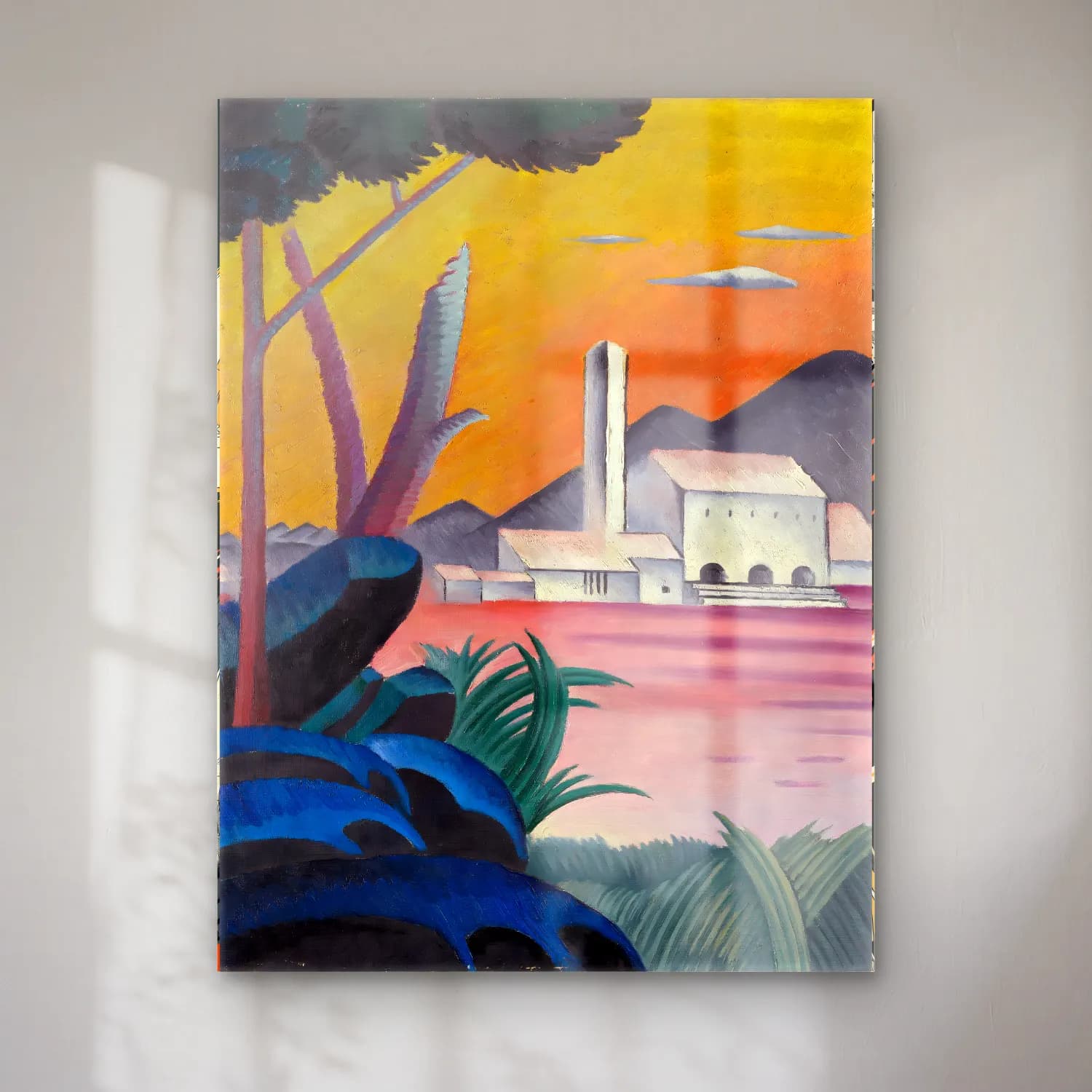 Yağlı Boya İtalyan Sahili – Pembe Tonlar cam tablo — Yağlı Boya İtalyan Sahili – Pembe Tonlar — yağlı boya i̇talyan sahili