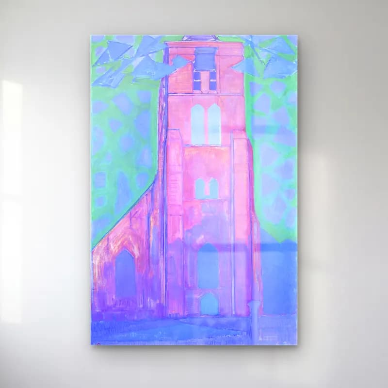 Empresyonist Katedral – Pembe Tonlar cam tablo — Empresyonist Katedral – Pembe Tonlar — empresyonist katedral