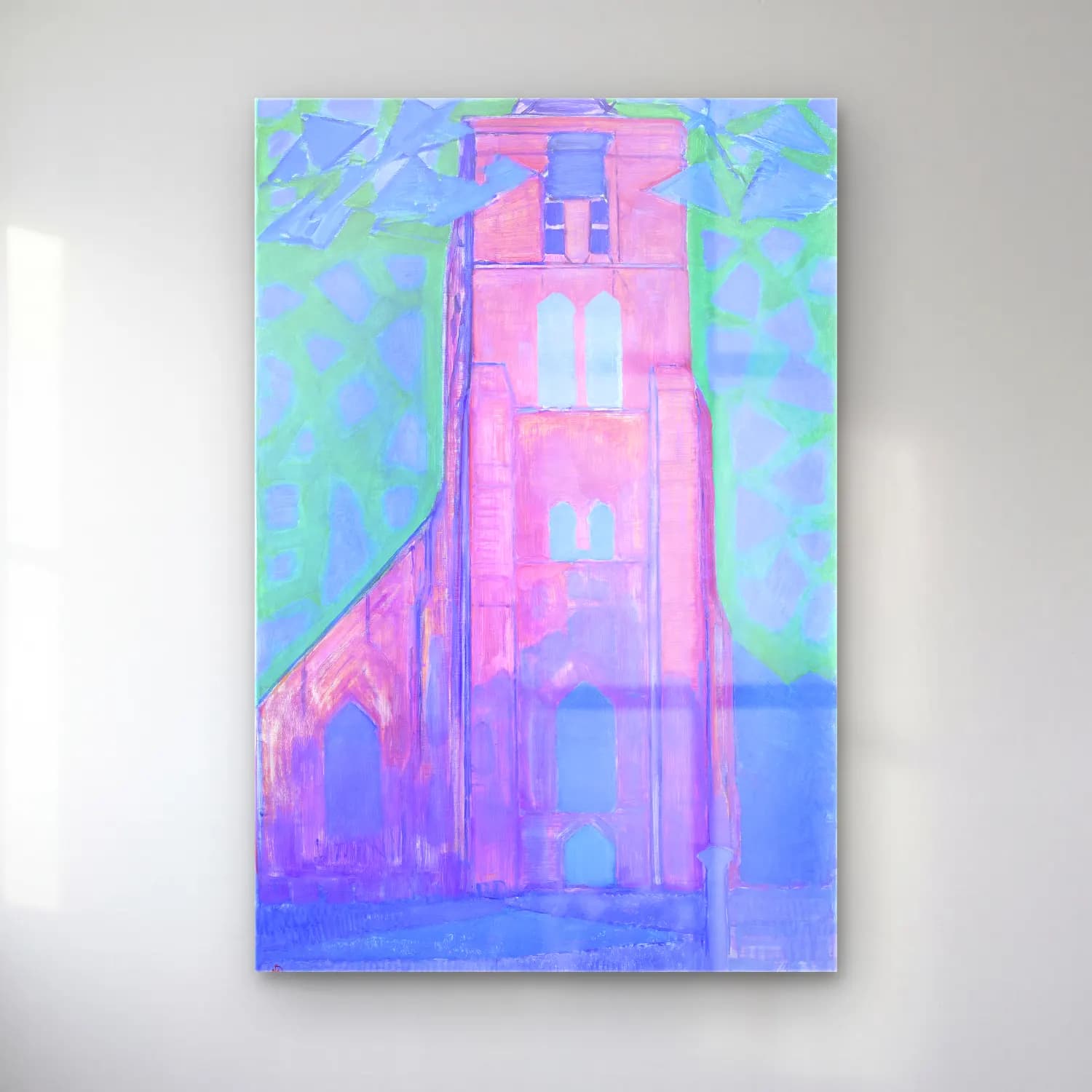 Empresyonist Katedral – Pembe Tonlar cam tablo — Empresyonist Katedral – Pembe Tonlar — empresyonist katedral
