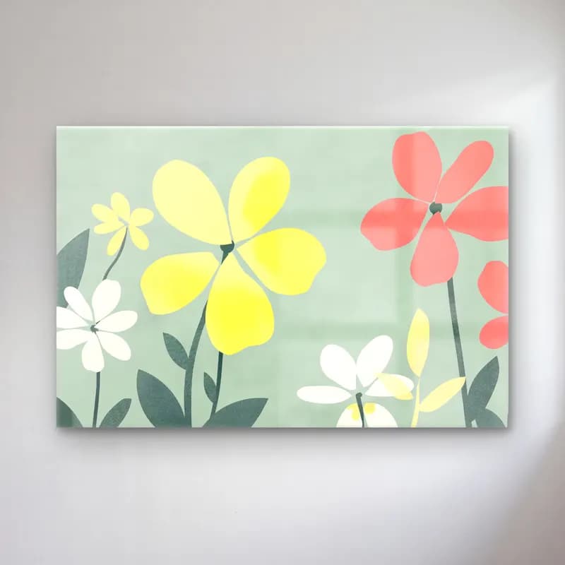 Pastel Çiçek Deseni No. 30 cam tablo — Pastel Çiçek Deseni No. 30 — pastel çiçek deseni