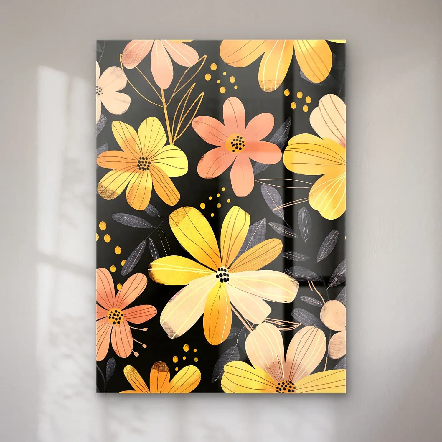 Boho Çiçek Deseni No. 52 cam tablo — Boho Çiçek Deseni No. 52 — boho çiçek deseni