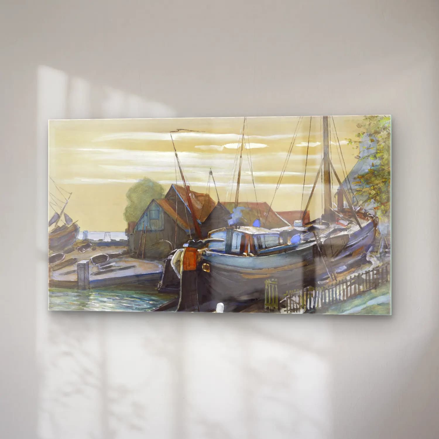 Piet Mondrian – Drydock at Durgerdam cam tablo — sağ açıdan görünüm