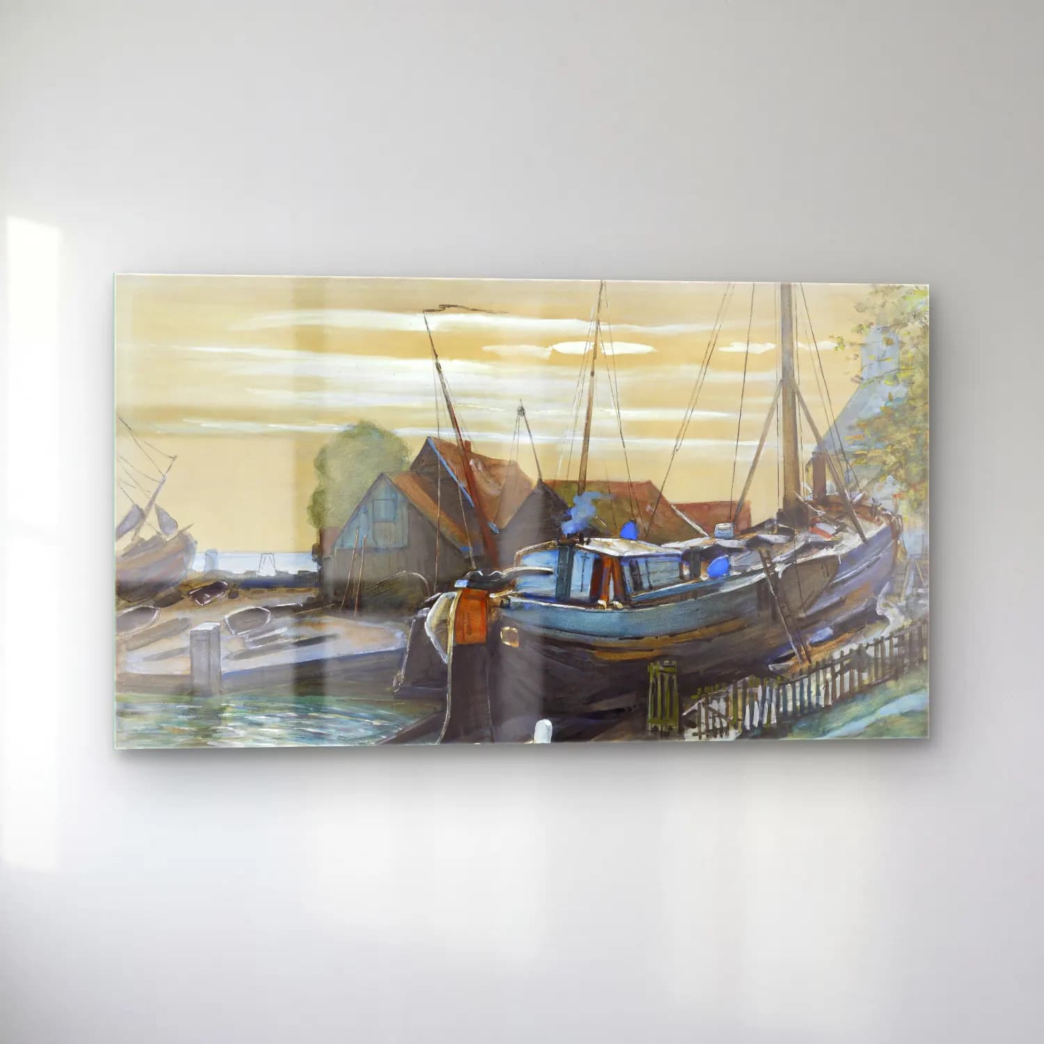 Piet Mondrian – Drydock at Durgerdam cam tablo — sol açıdan görünüm