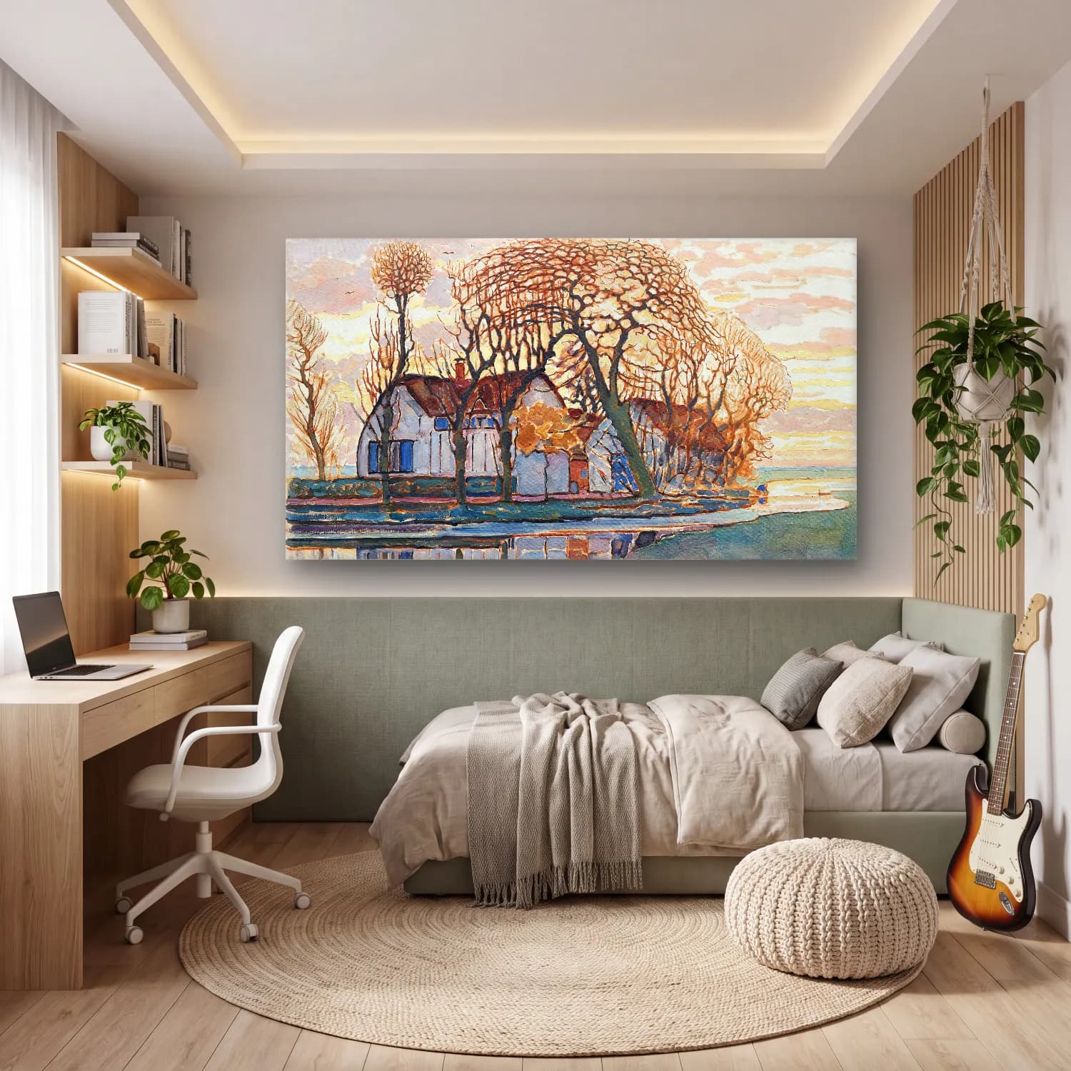 Piet Mondrian – Farm near Duivendrecht cam tablo — genç odasında