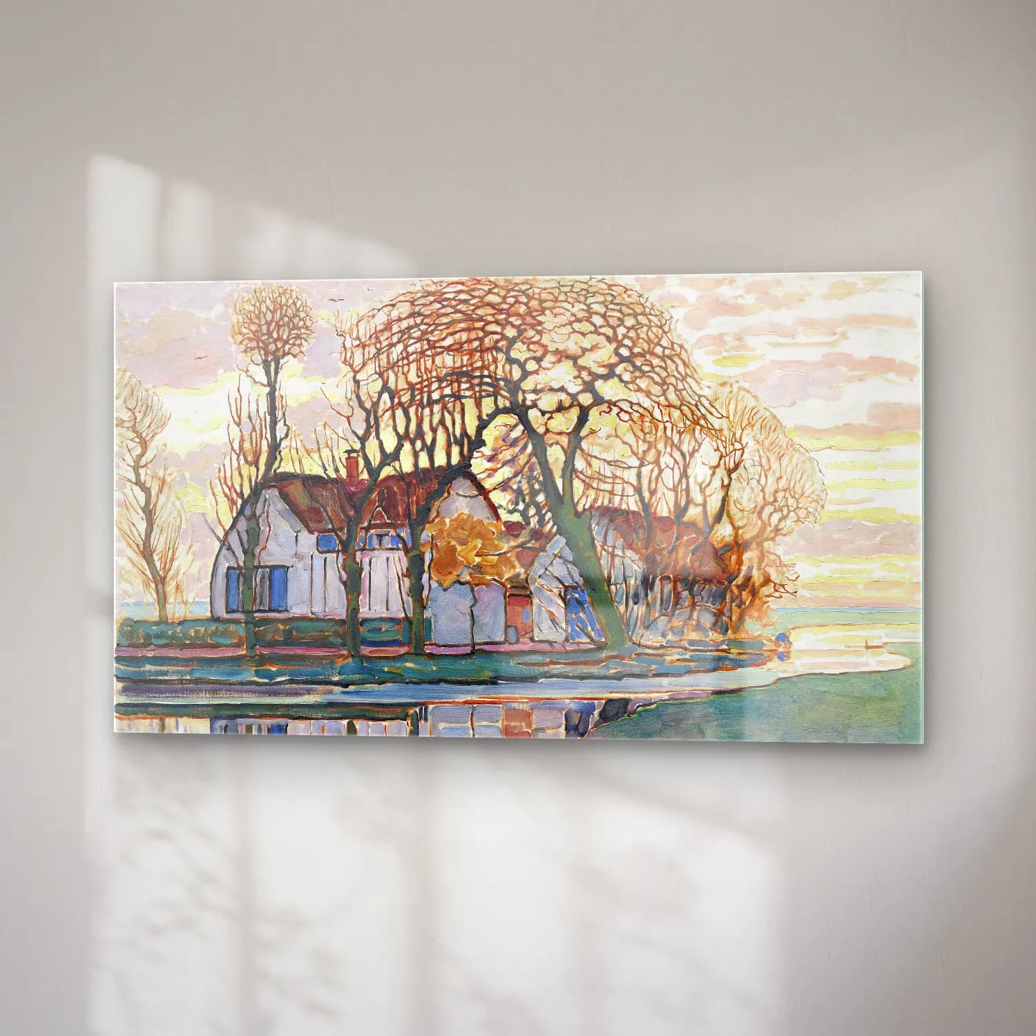 Piet Mondrian – Farm near Duivendrecht cam tablo — sağ açıdan görünüm