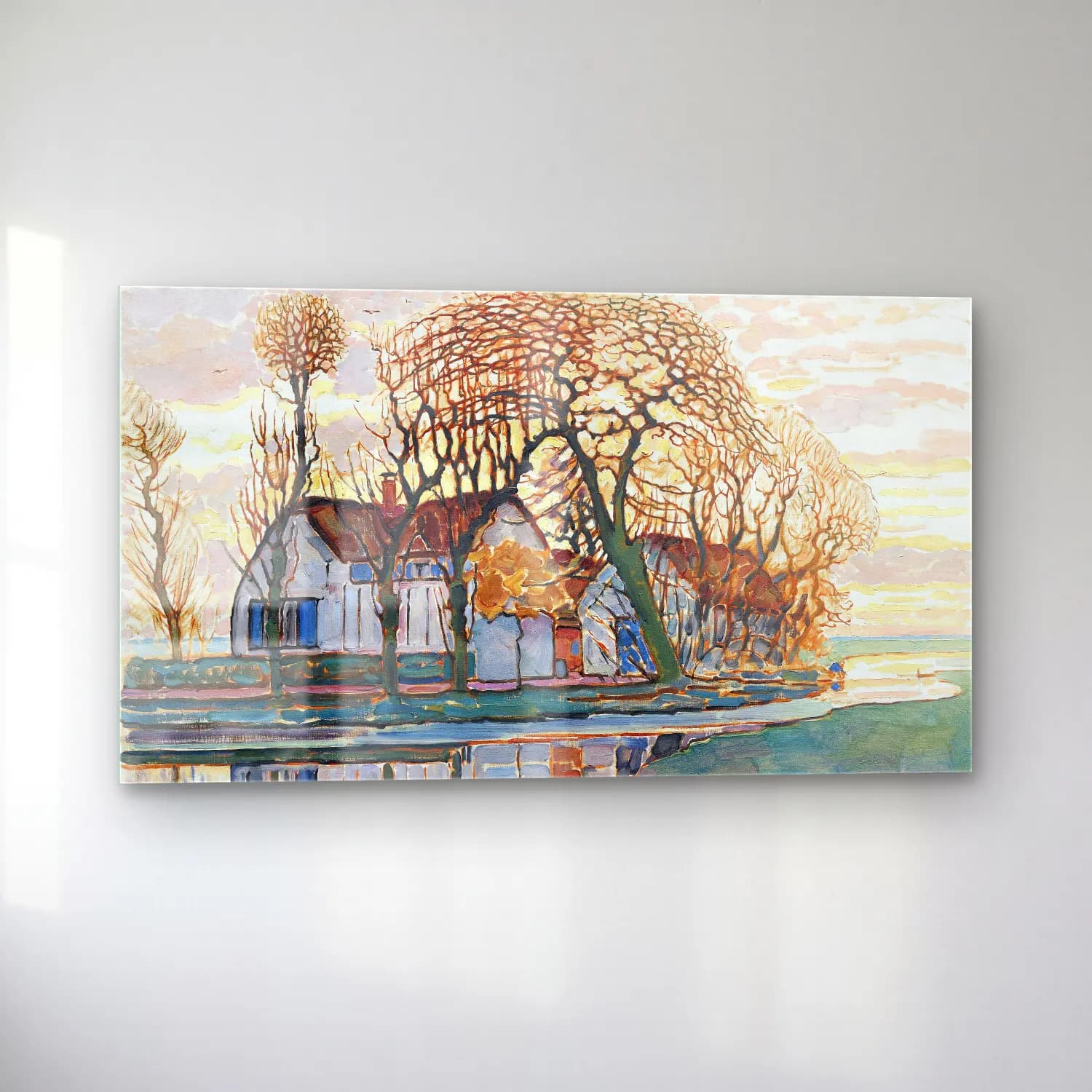 Piet Mondrian – Farm near Duivendrecht cam tablo — sol açıdan görünüm