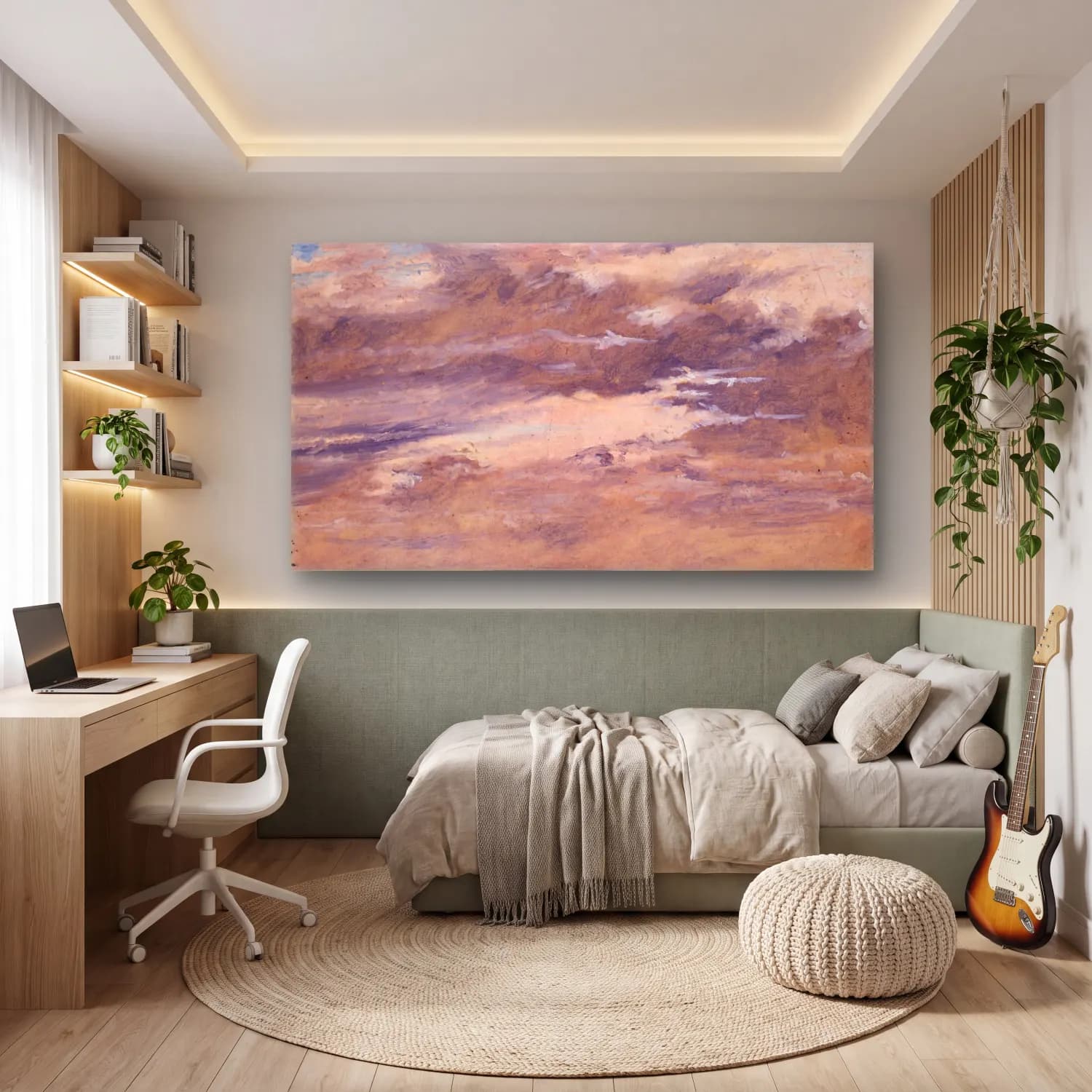 Christen Købke – Study of Clouds cam tablo — genç odasında
