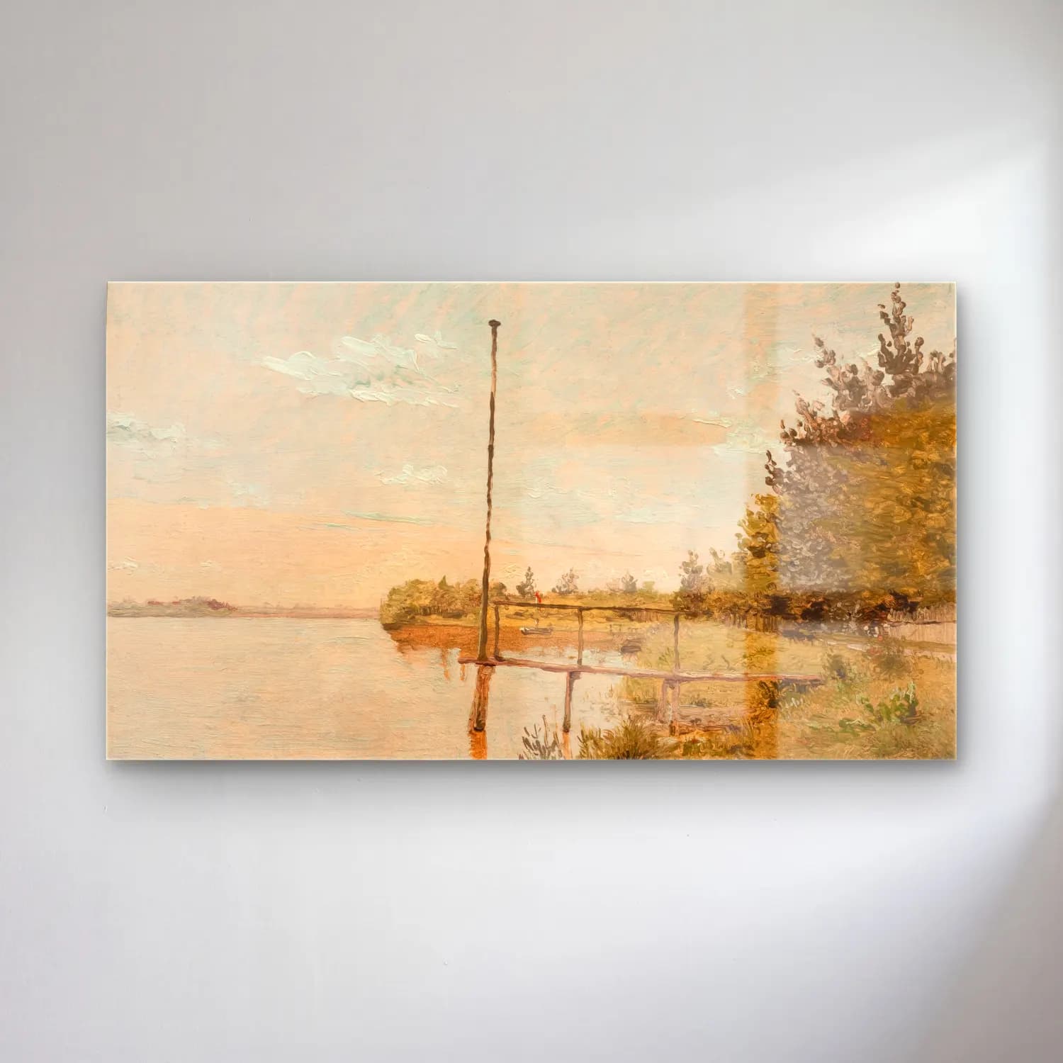 Christen Købke – View from Dossering at Sortedamssøen towards Nørrebro cam tablo — Christen Købke – View from Dossering at Sortedamssøen towards Nørrebro — empresyonist kırda nehir