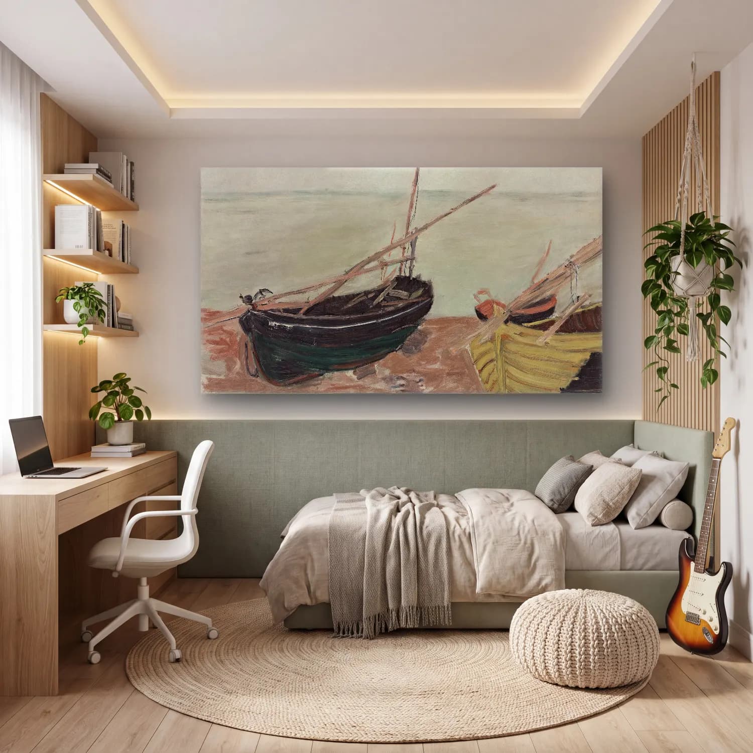 Yağlı Boya Yelkenliler No. 37 cam tablo — genç odasında