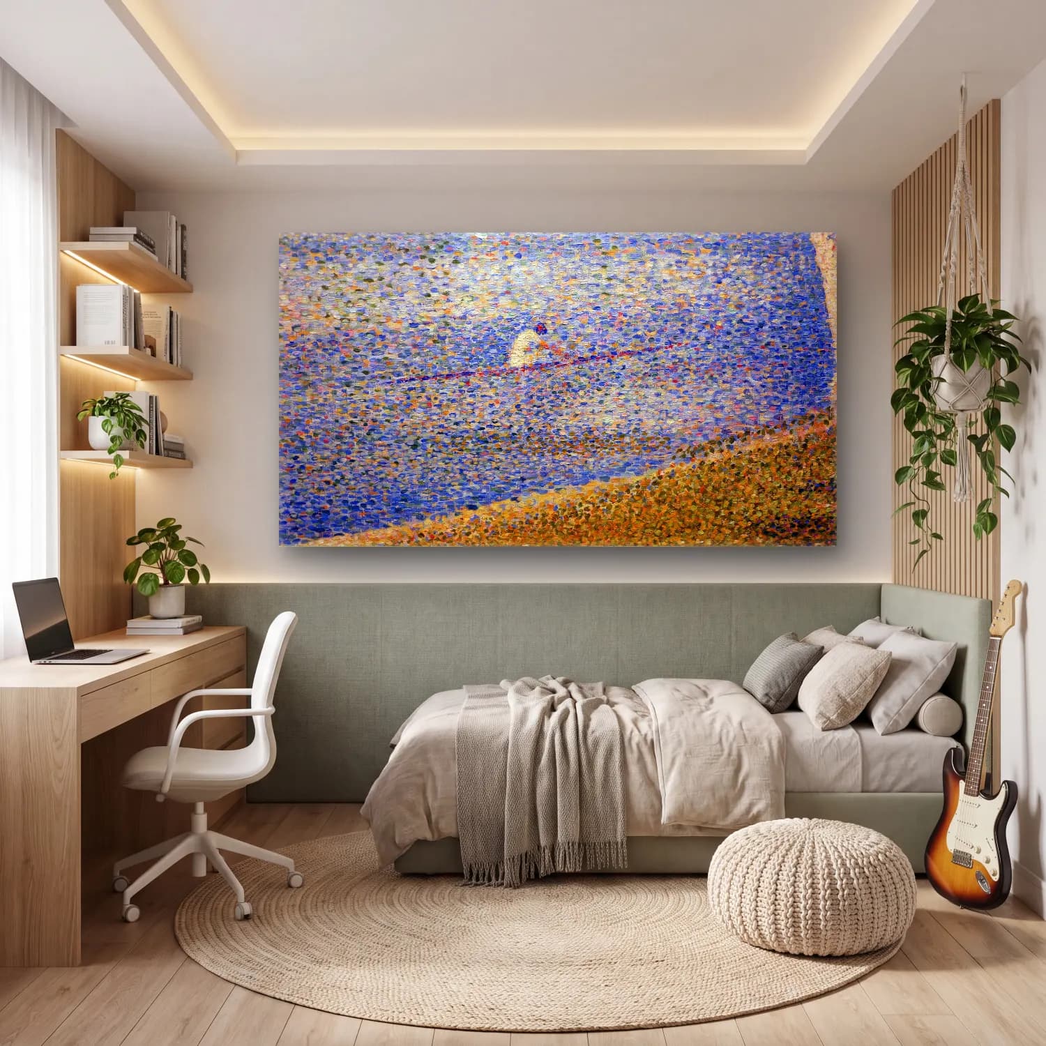 George Seurat – A Sunday Afternoon on the Island of La Grande Jatte cam tablo — genç odasında