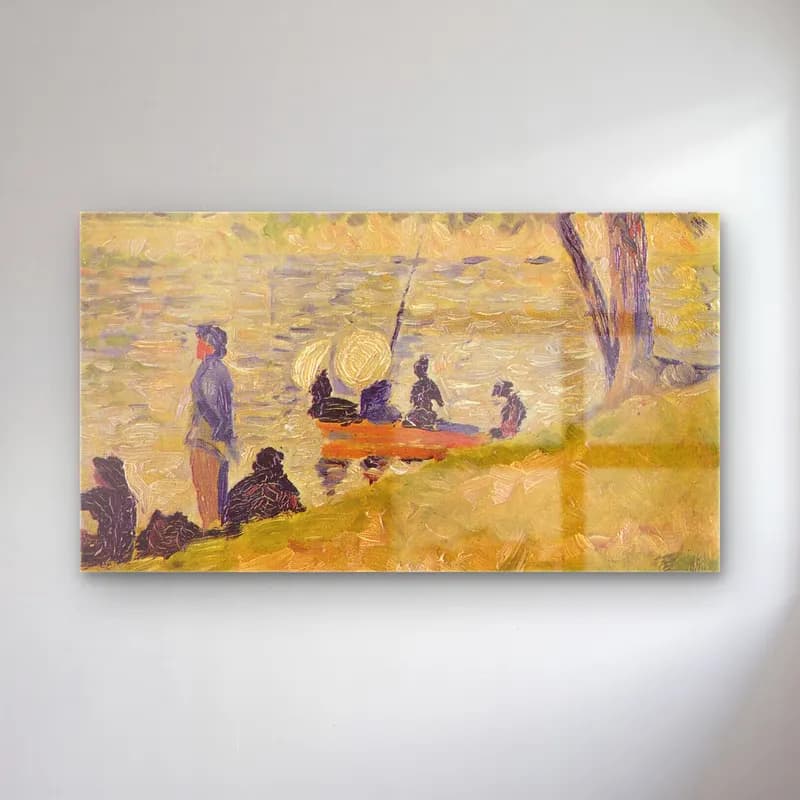 George Seurat – Afternoon on the Island of La Grande cam tablo — George Seurat – Afternoon on the Island of La Grande — empresyonist sahilde i̇nsanlar