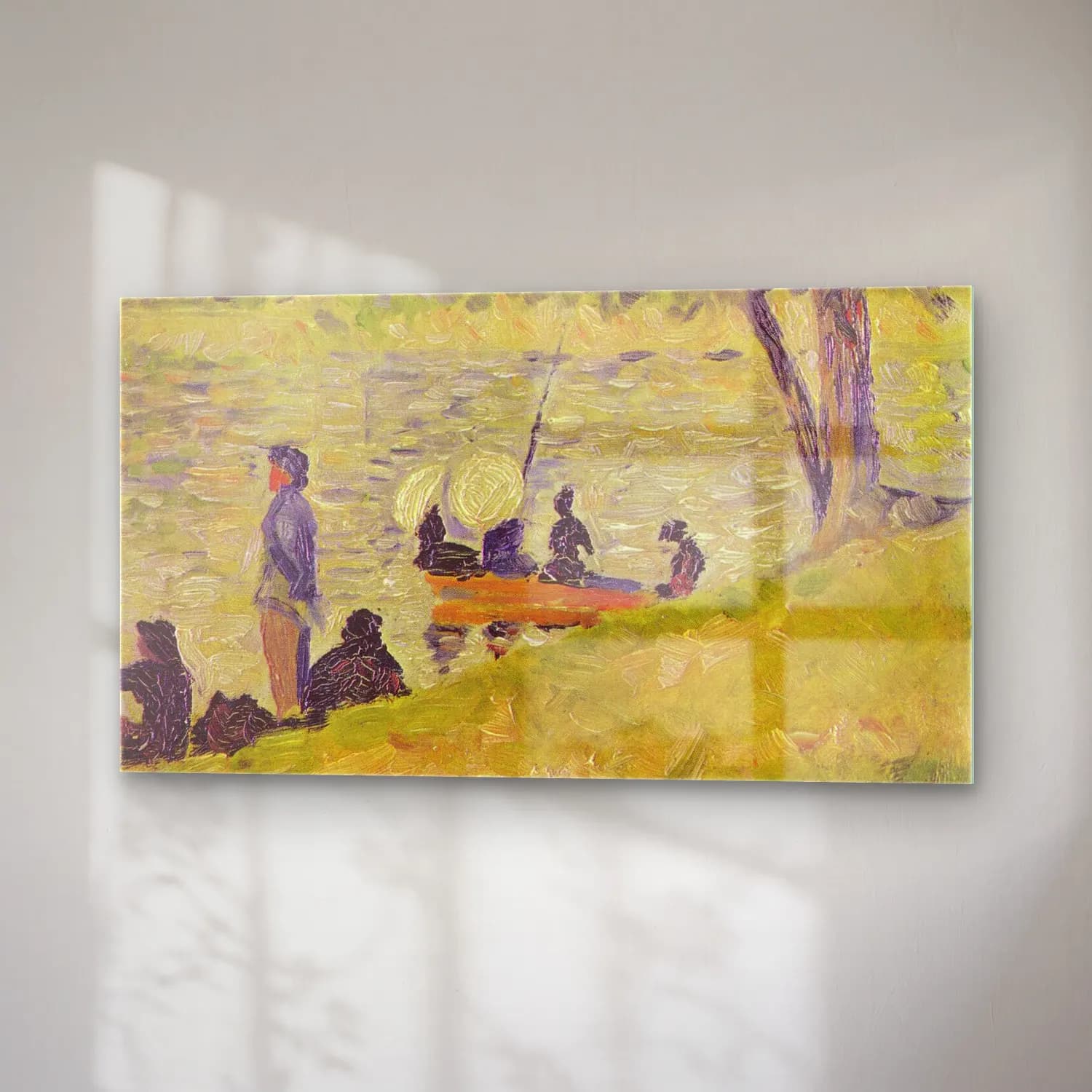 George Seurat – Afternoon on the Island of La Grande cam tablo — sağ açıdan görünüm