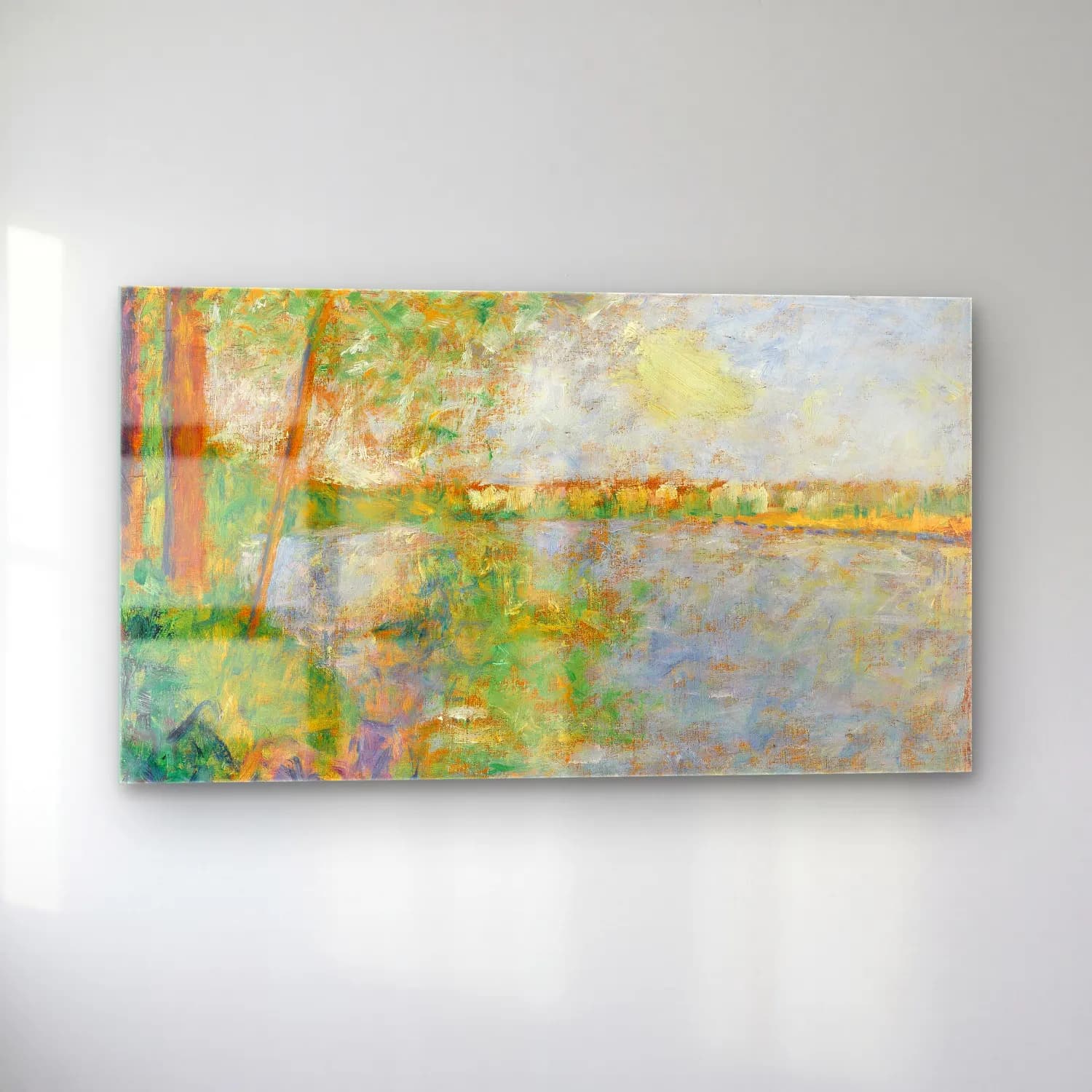 George Seurat – Afternoon on the Island cam tablo — sol açıdan görünüm
