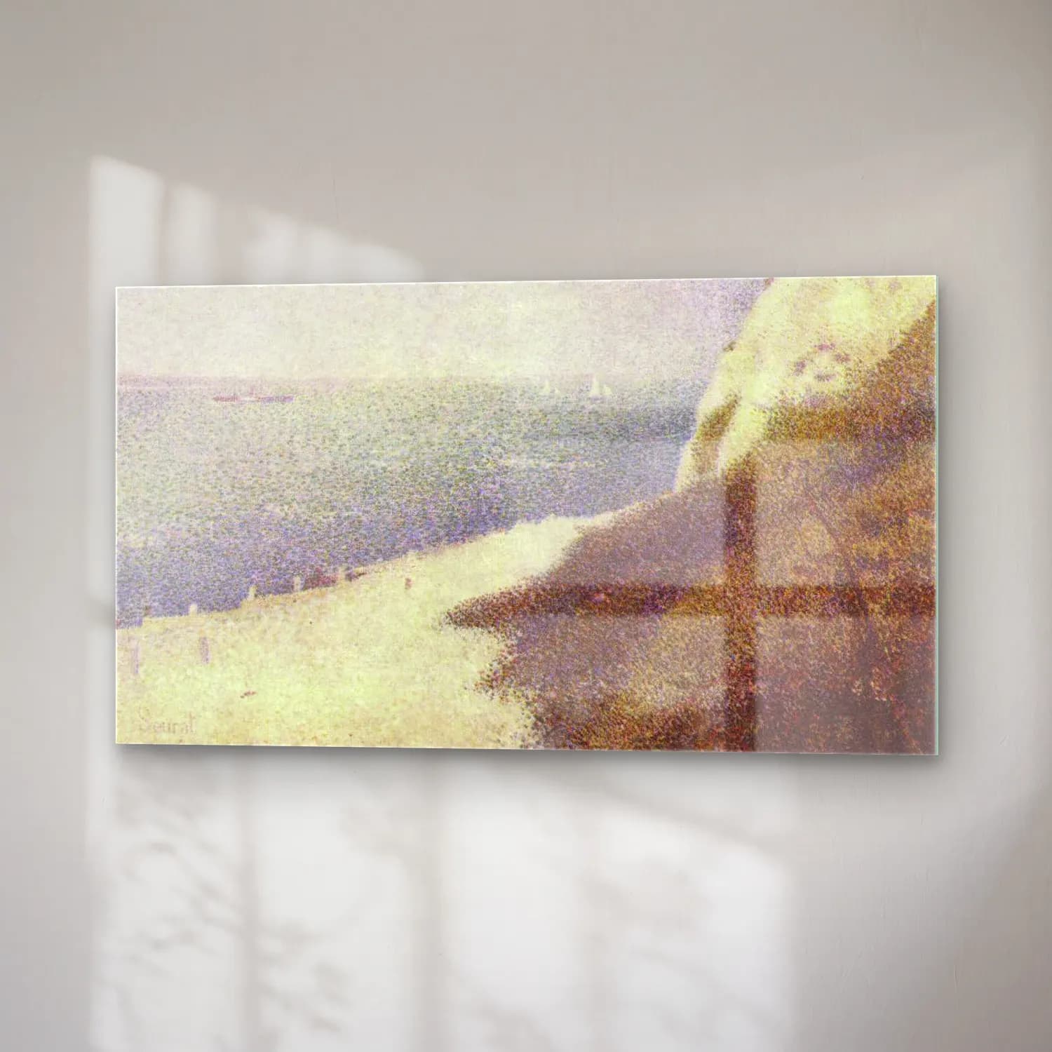 George Seurat – Beach at Bas Butin, Honfleur cam tablo — sağ açıdan görünüm