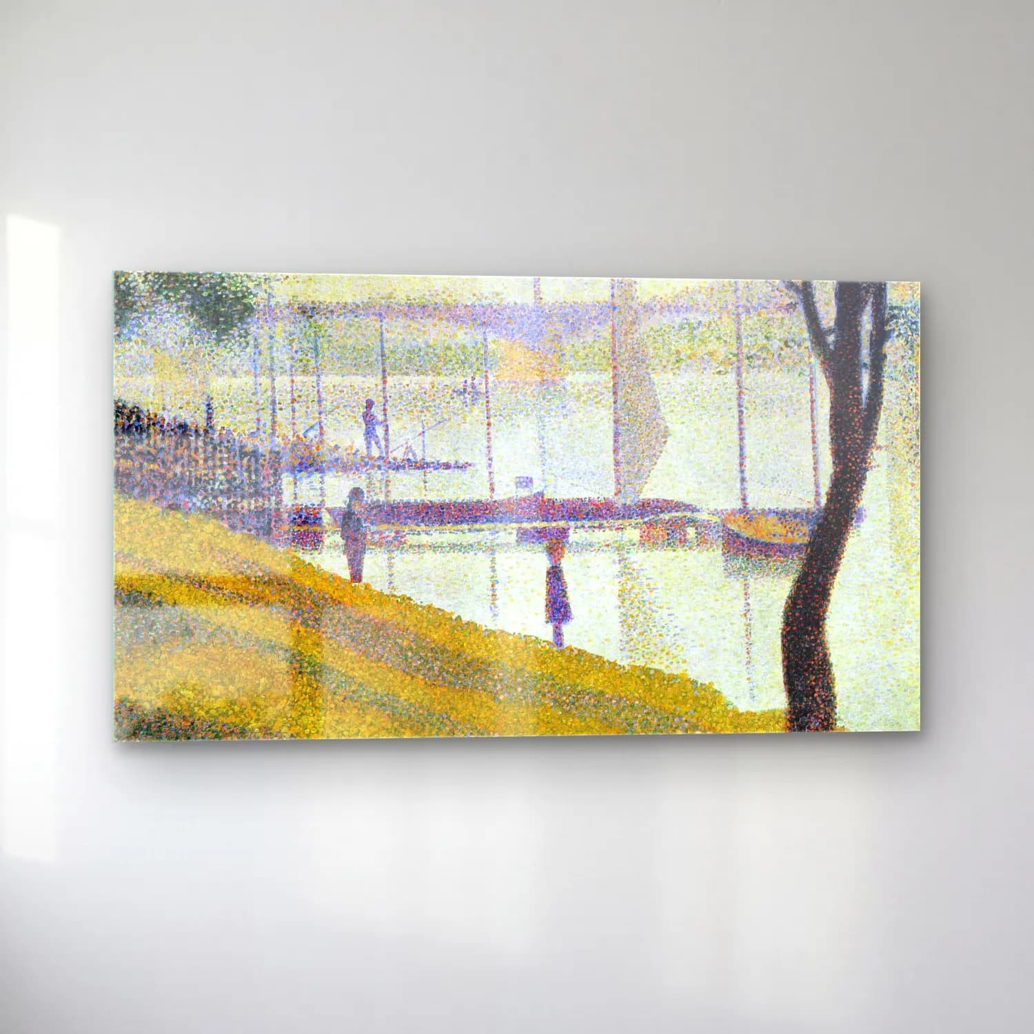 George Seurat – Bridge at Courbevoie cam tablo — sol açıdan görünüm