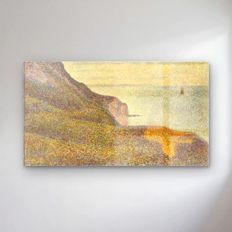 George Seurat – Buyenlarge Entrance to the Port of Bessin cam tablo — George Seurat – Buyenlarge Entrance to the Port of Bessin — empresyonist i̇talyan sahili