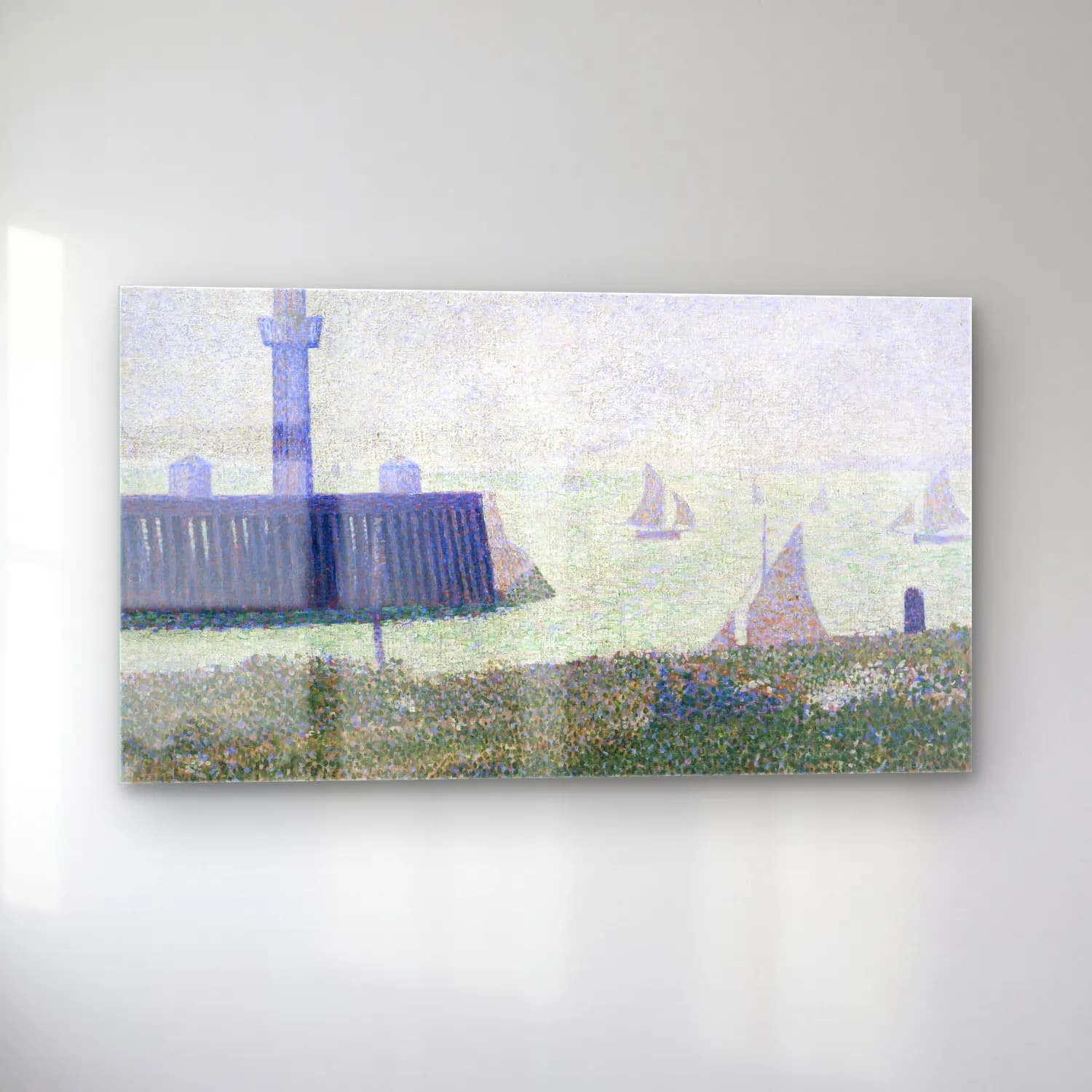 George Seurat – End of the Jetty, Honfleur cam tablo — sol açıdan görünüm