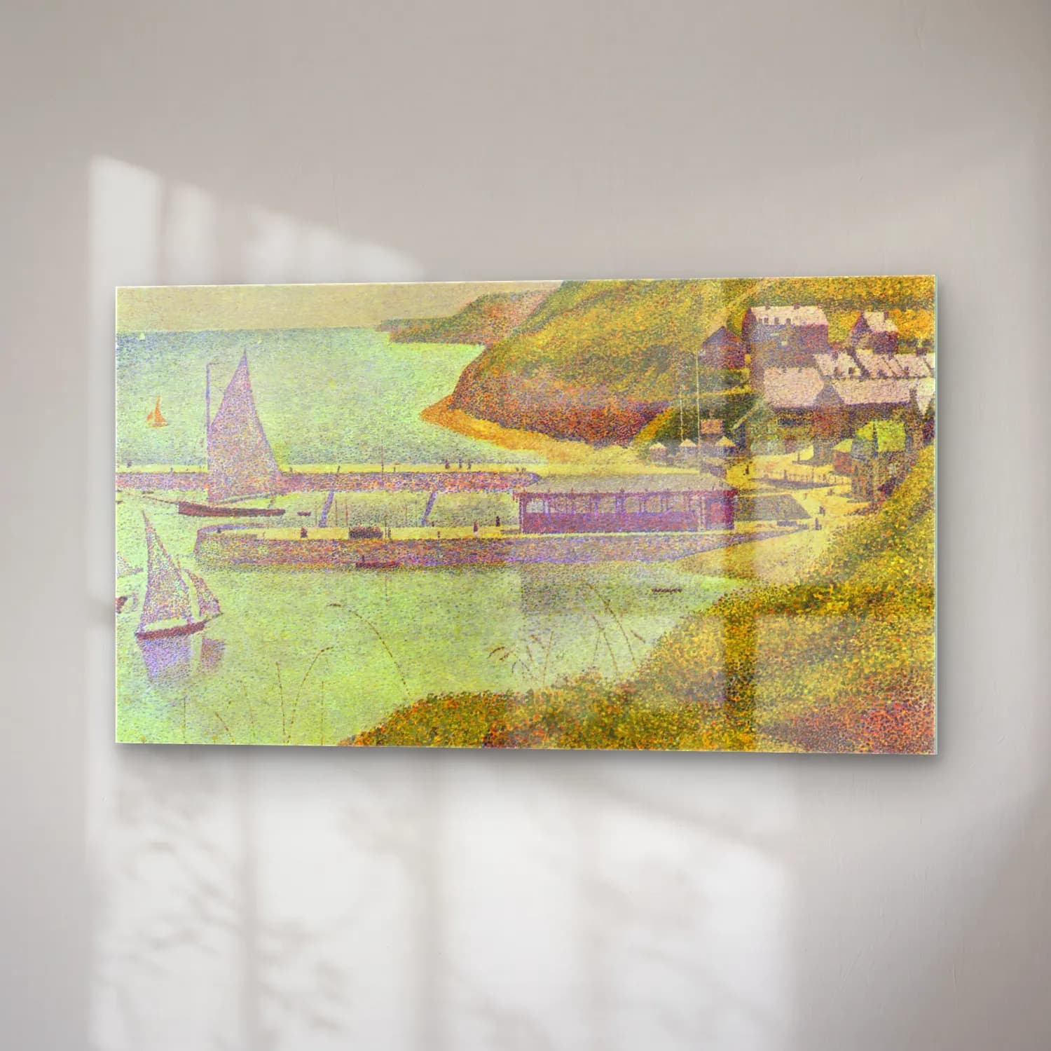 George Seurat – Harbour at Port-en-Bessin at High Tide cam tablo — sağ açıdan görünüm