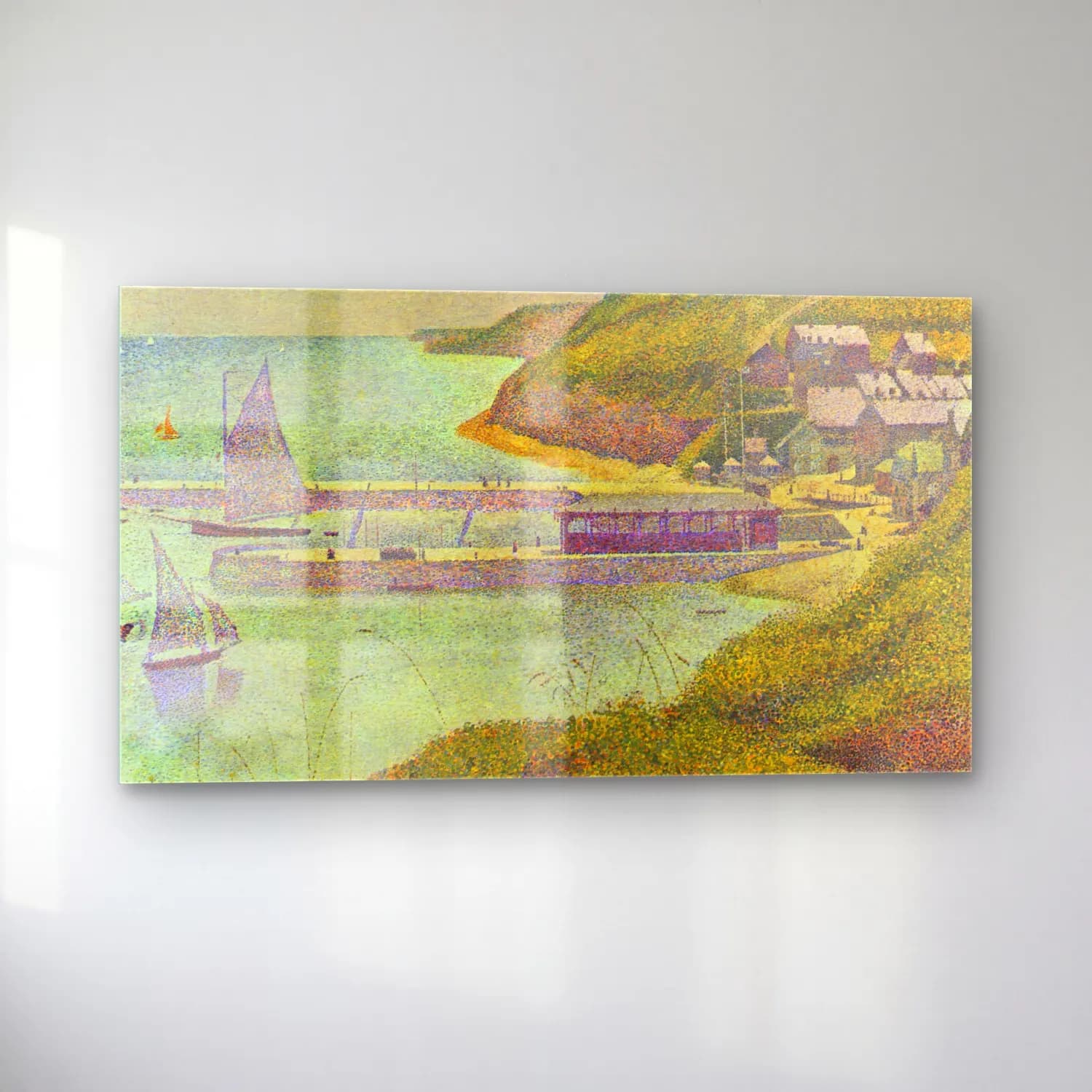 George Seurat – Harbour at Port-en-Bessin at High Tide cam tablo — sol açıdan görünüm