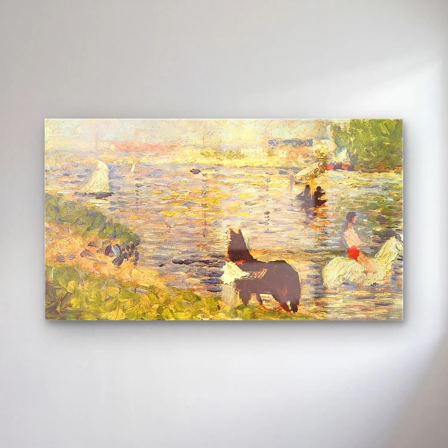 George Seurat – Horses in the Water cam tablo — George Seurat – Horses in the Water — empresyonist at