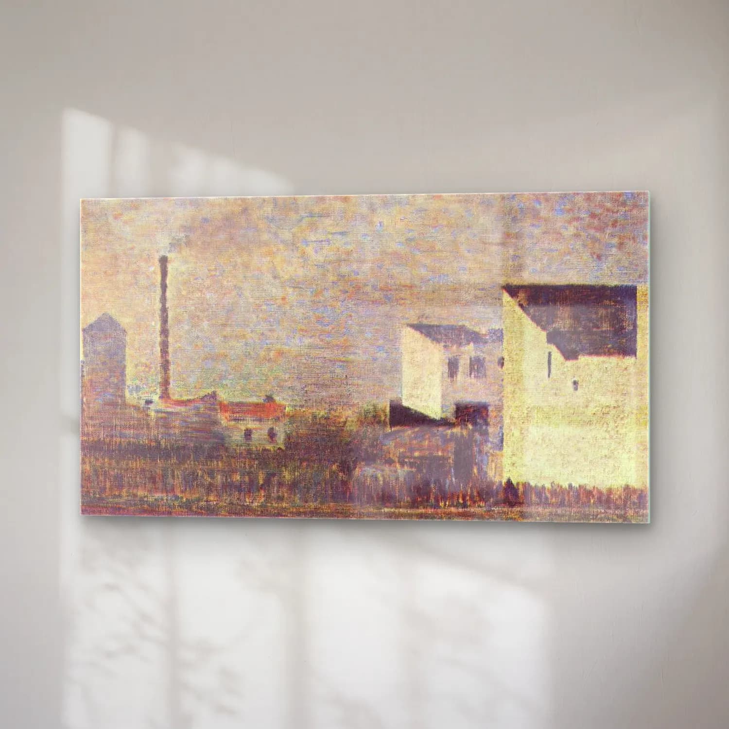 George Seurat – Industrial Suburb cam tablo — sağ açıdan görünüm
