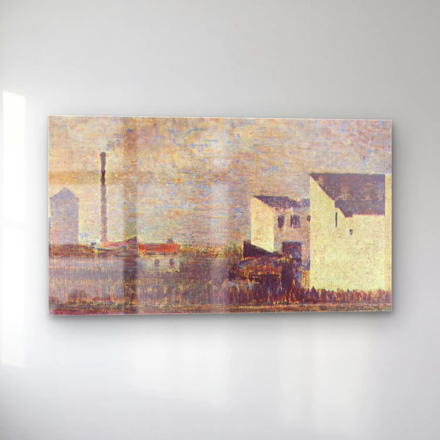 George Seurat – Industrial Suburb cam tablo — sol açıdan görünüm
