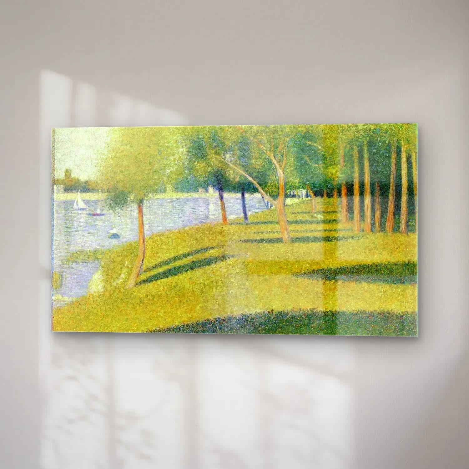 George Seurat – Island of La Grande Jatte cam tablo — sağ açıdan görünüm