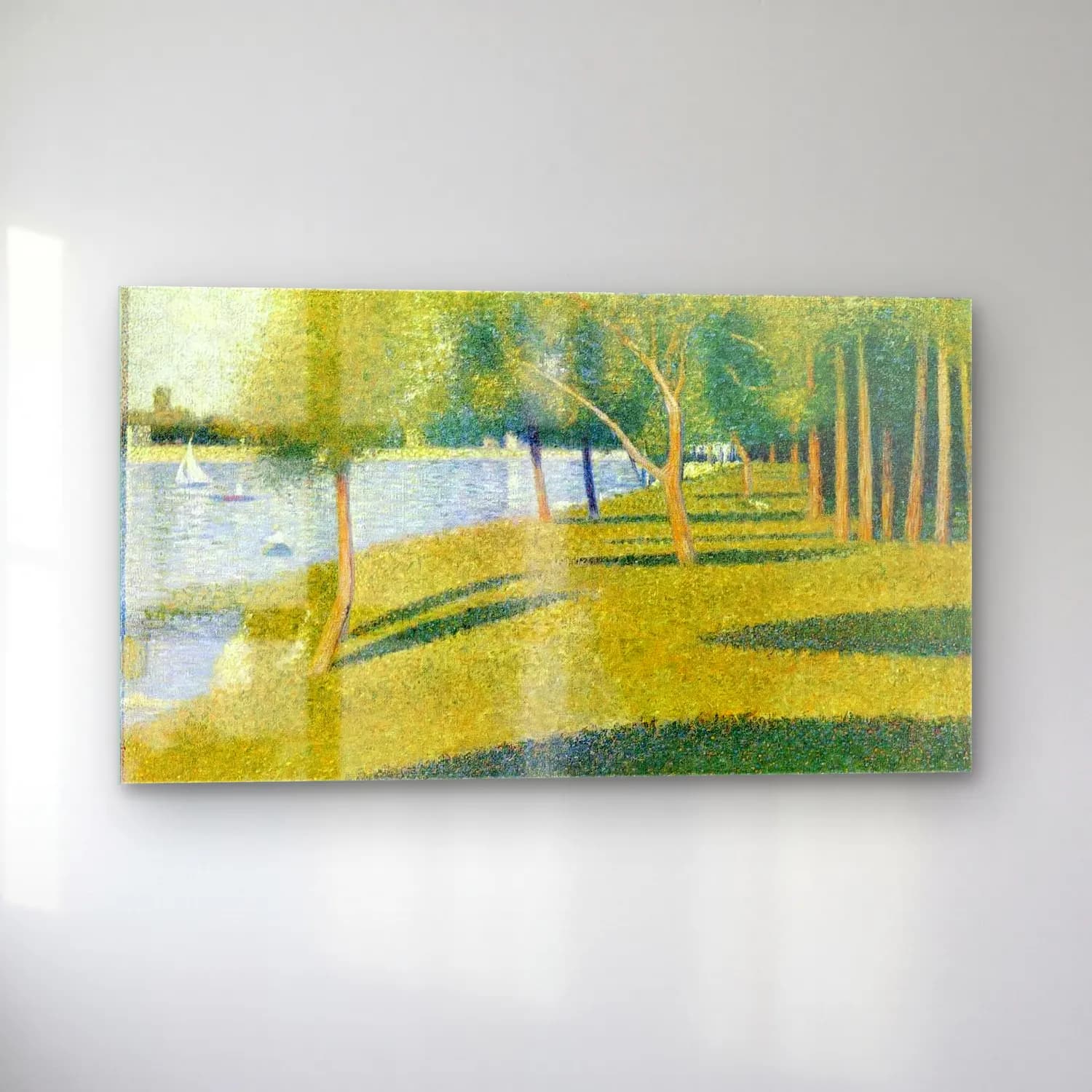 George Seurat – Island of La Grande Jatte cam tablo — sol açıdan görünüm