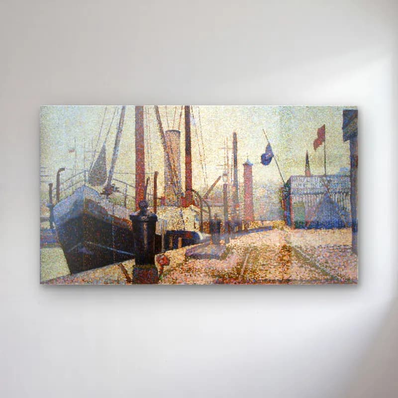 George Seurat – La Maria cam tablo — George Seurat – La Maria — empresyonist liman ve tekneler