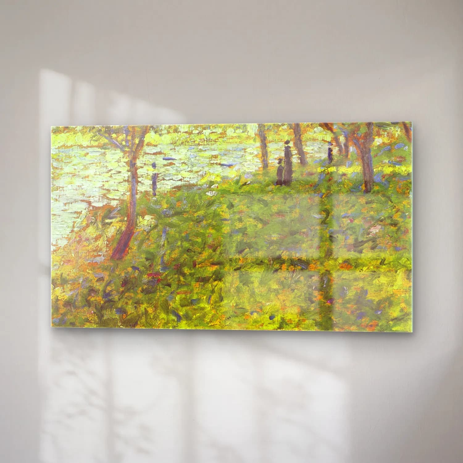 George Seurat – Landscape with Figure. Study for La Grande Jatte cam tablo — sağ açıdan görünüm