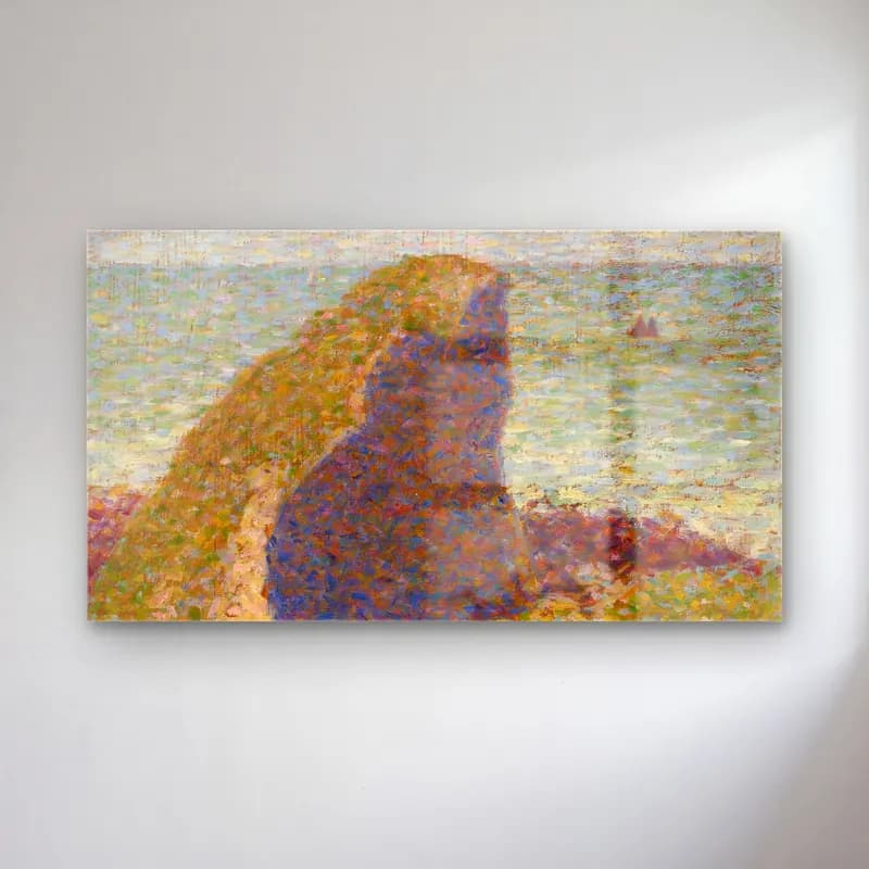 George Seurat – Le Bec du Hoc, Grandcamp cam tablo — George Seurat – Le Bec du Hoc, Grandcamp — empresyonist deniz feneri