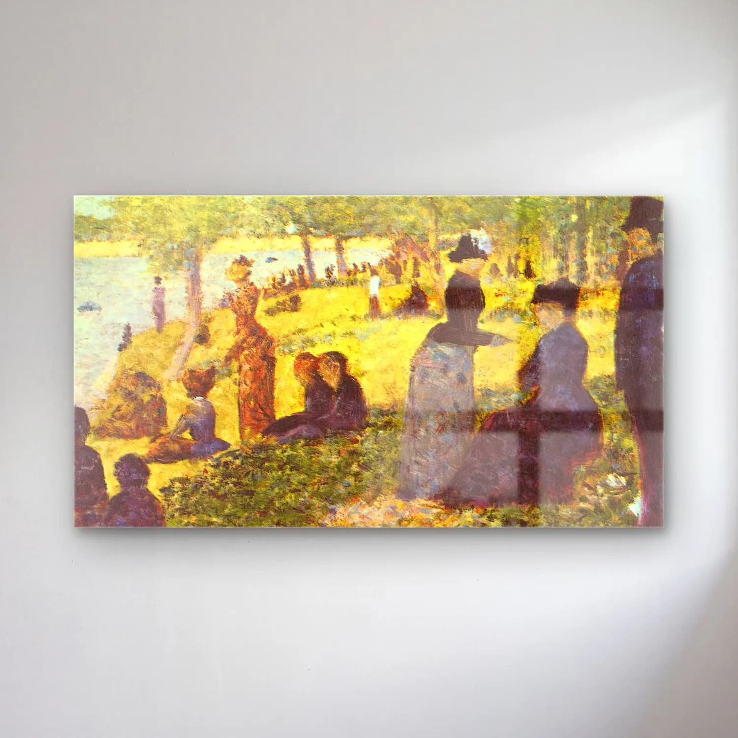 George Seurat – Oil sketch for La Grande Jatte cam tablo — George Seurat – Oil sketch for La Grande Jatte — empresyonist kalabalık cadde