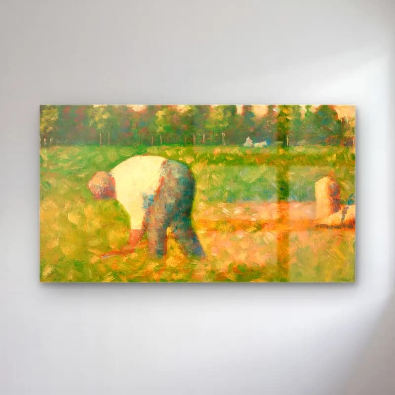 George Seurat – Peasant Laboring cam tablo — George Seurat – Peasant Laboring — empresyonist fil