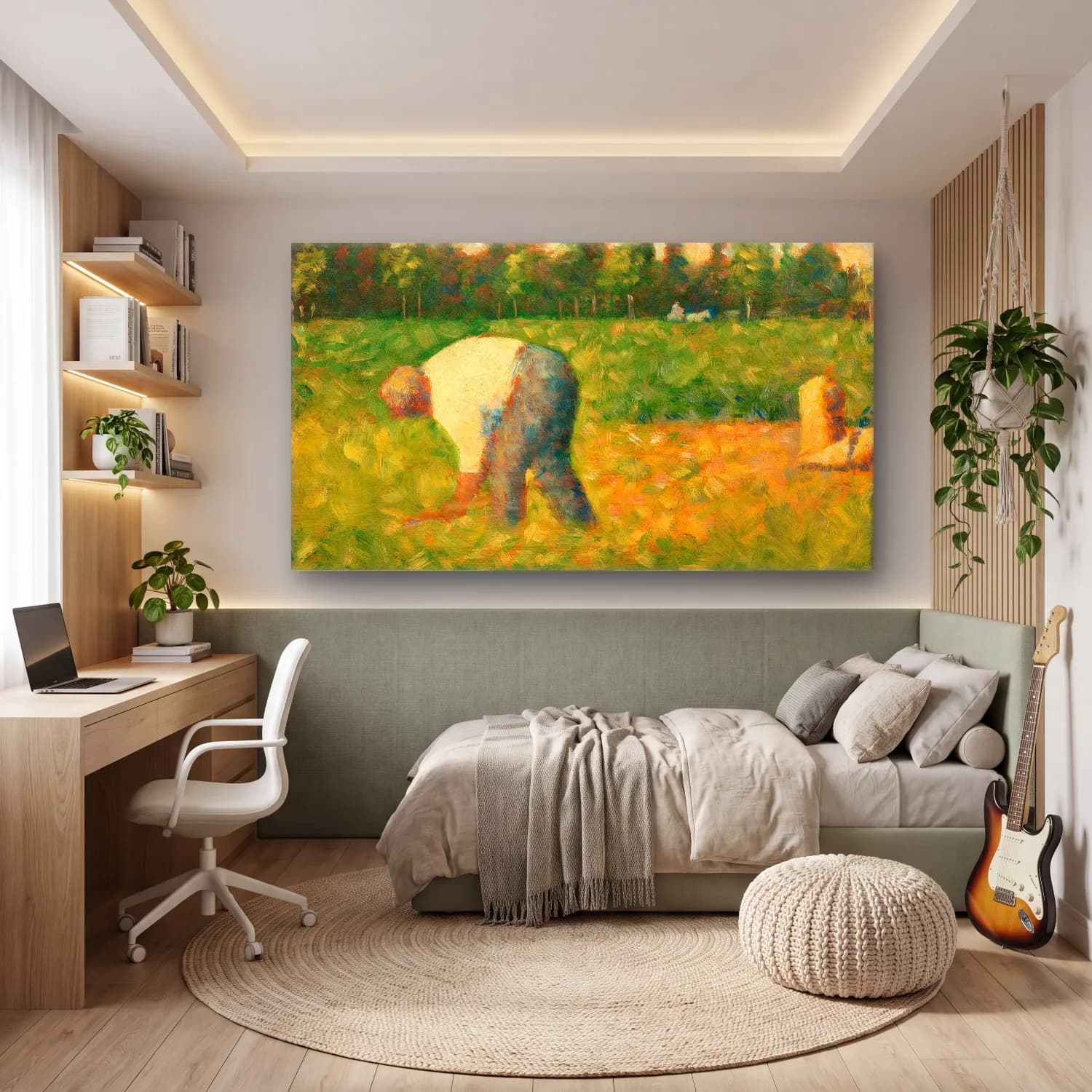 George Seurat – Peasant Laboring cam tablo — genç odasında