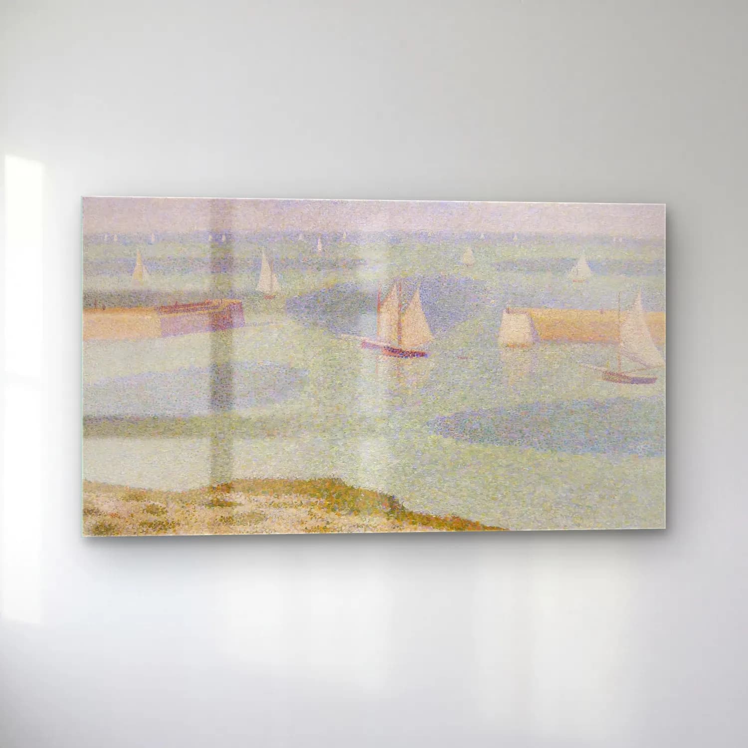 George Seurat – Port-en-Bessin, Entrance to the Harbor cam tablo — sol açıdan görünüm