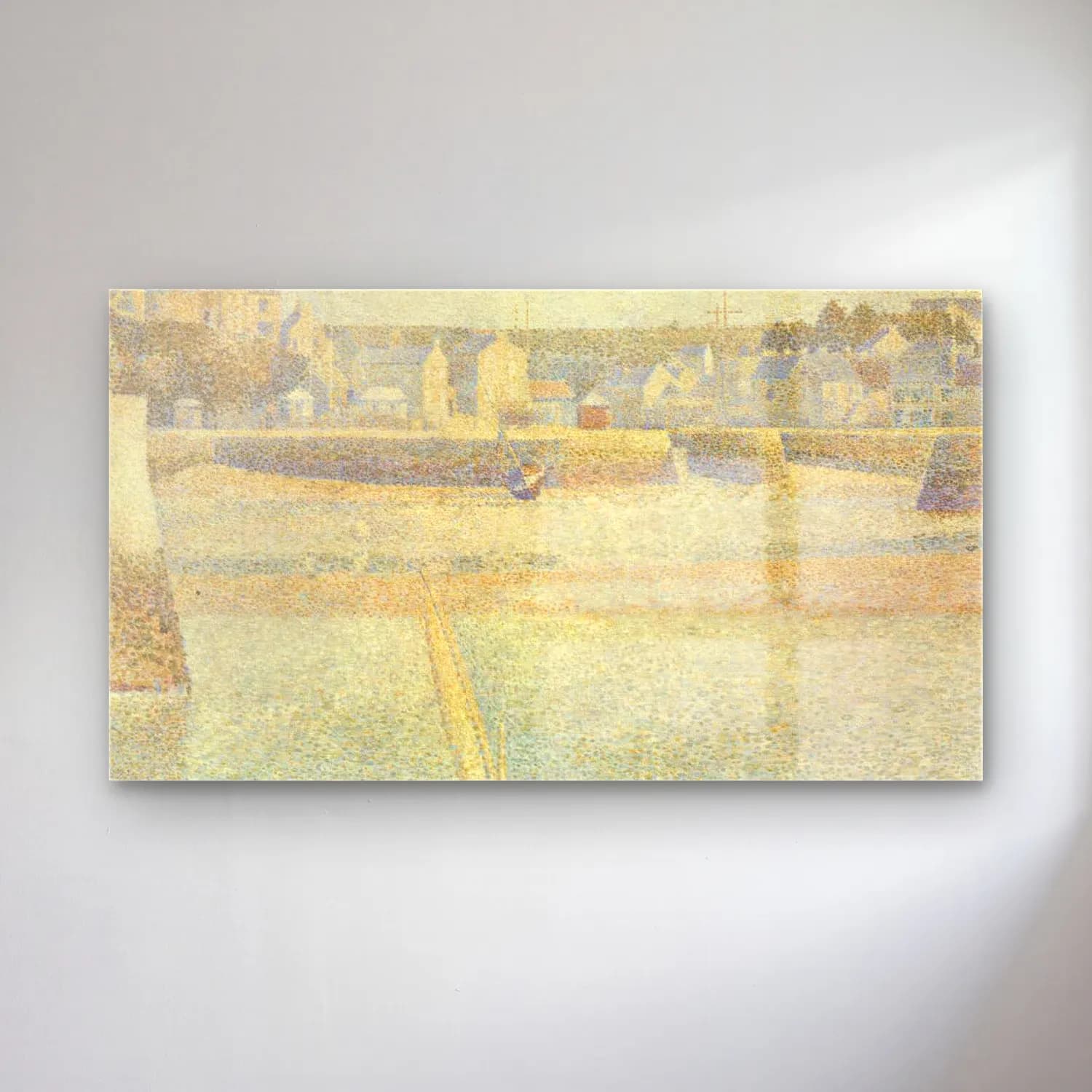 George Seurat – Port-en-Bessin, The Outer Harbor, Low Tide cam tablo — George Seurat – Port-en-Bessin, The Outer Harbor, Low Tide — empresyonist liman ve tekneler